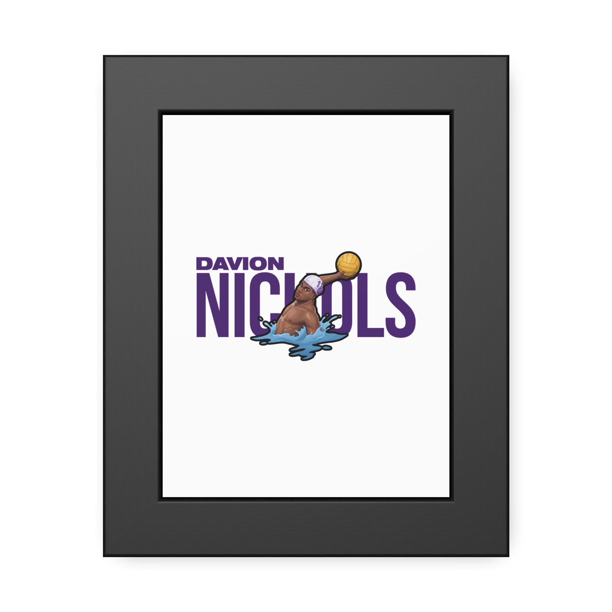 Framed Poster — character_player_name in Black