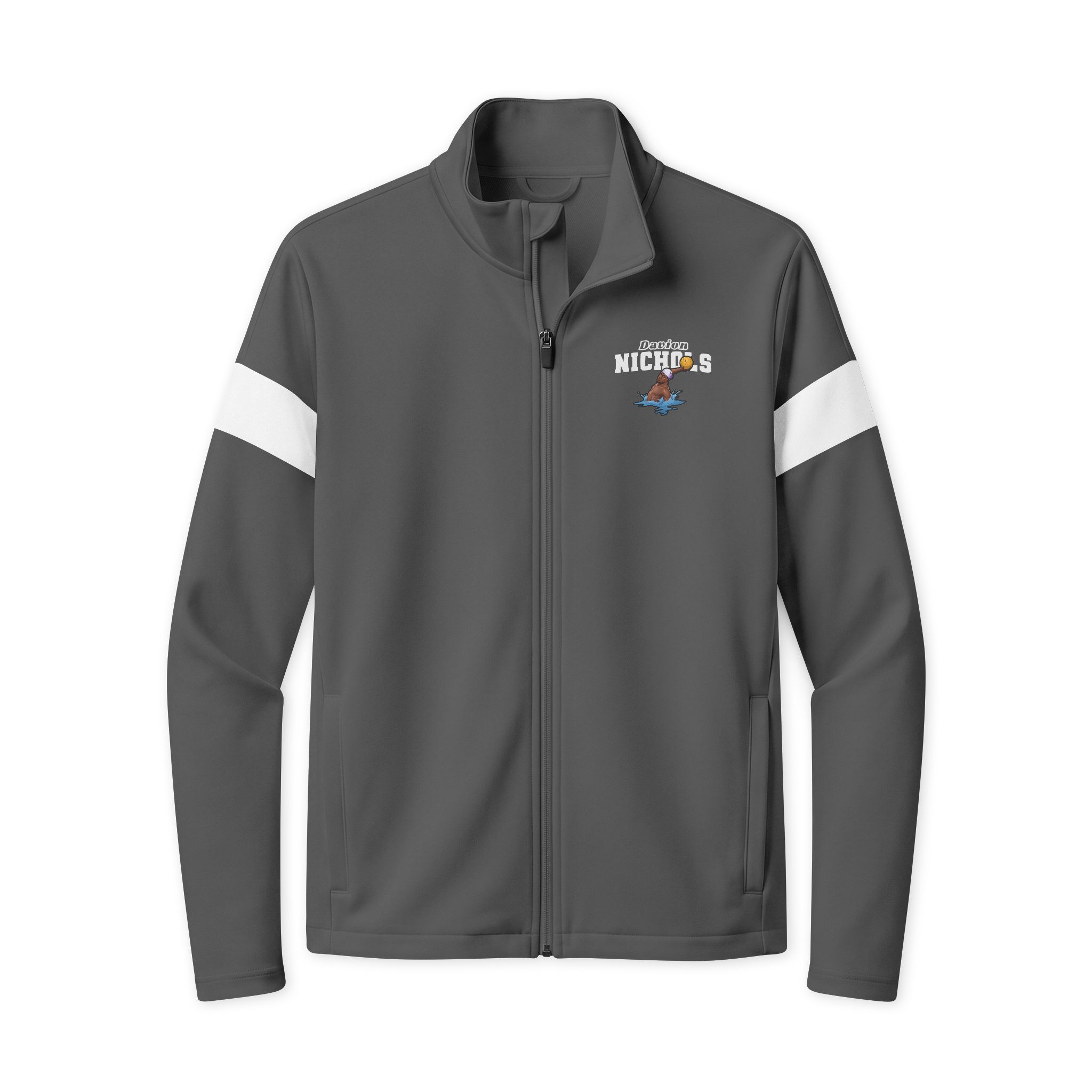 Travel Full-Zip Jacket — character_name_arch in Iron Grey/ White