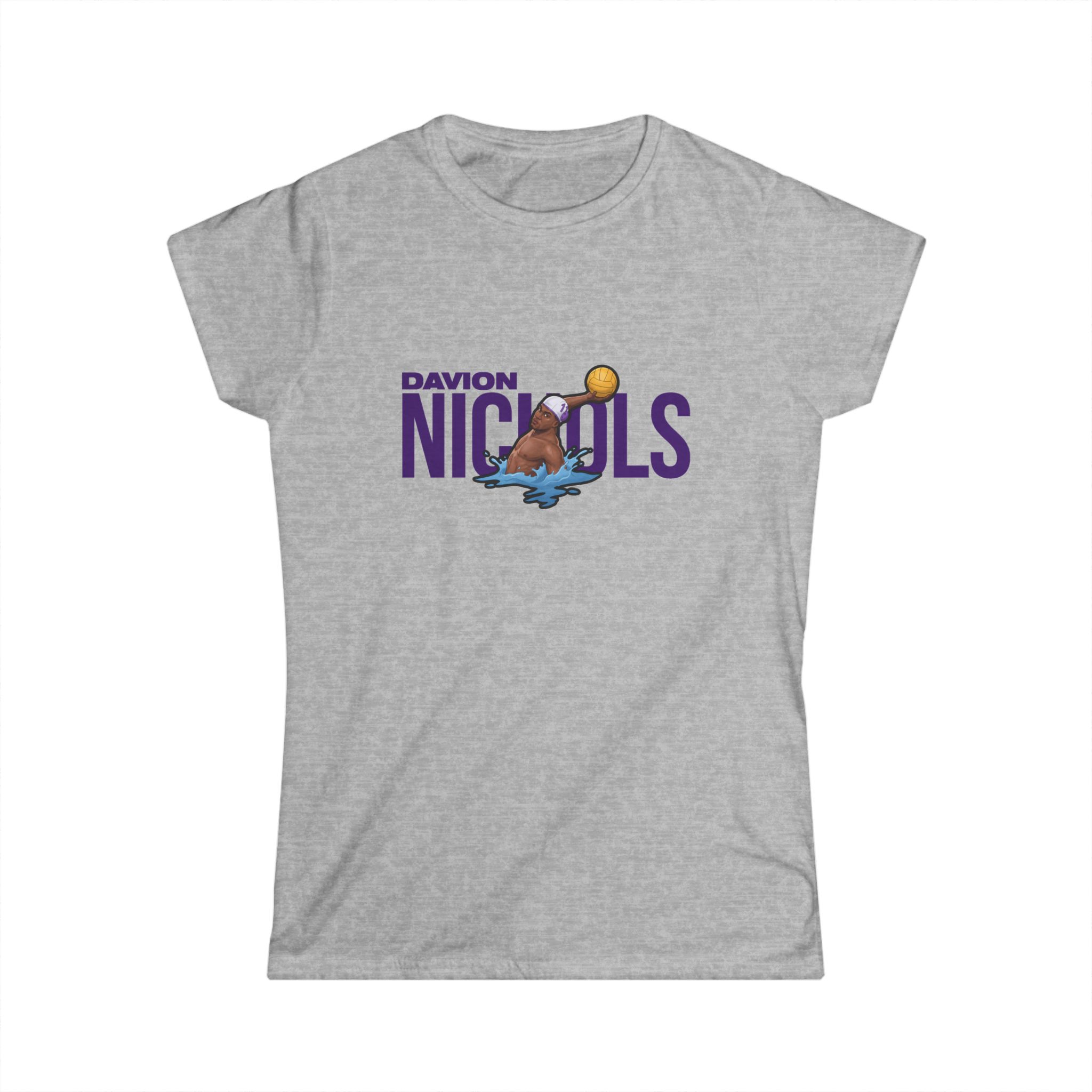 Women's Softstyle Tee — character_player_name in Grey