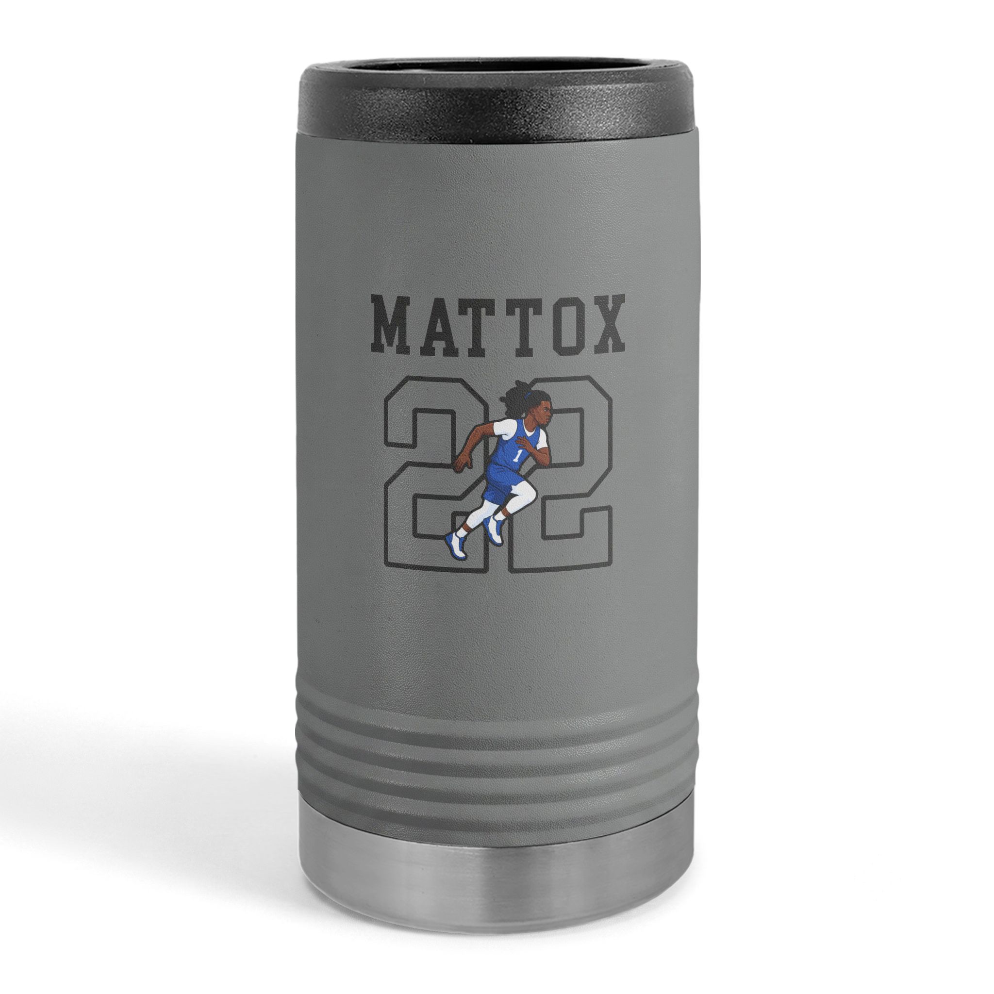 Slim Stainless Can Cooler — character_shirsey in Grey