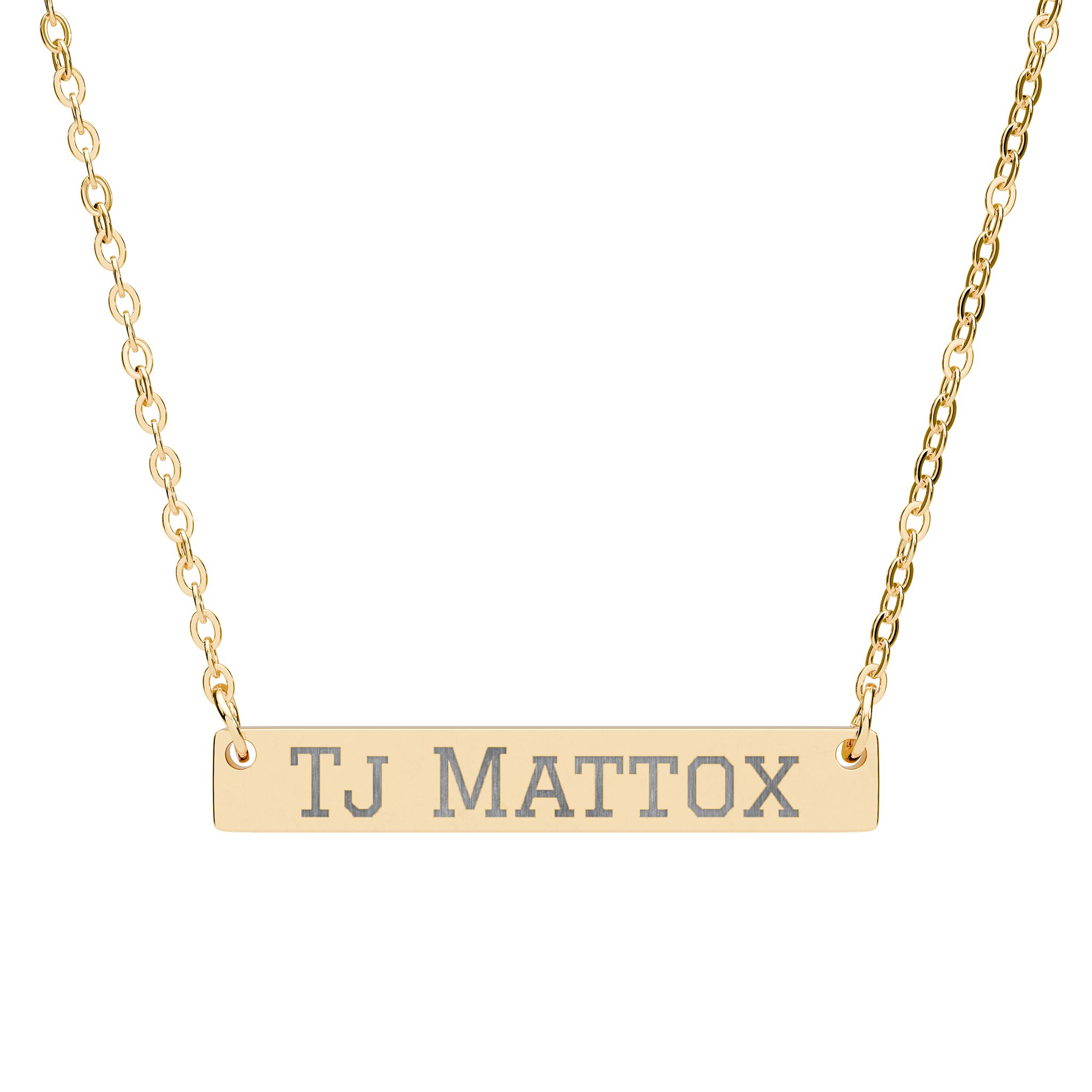 Engraved Bar Necklace — Classic in Gold