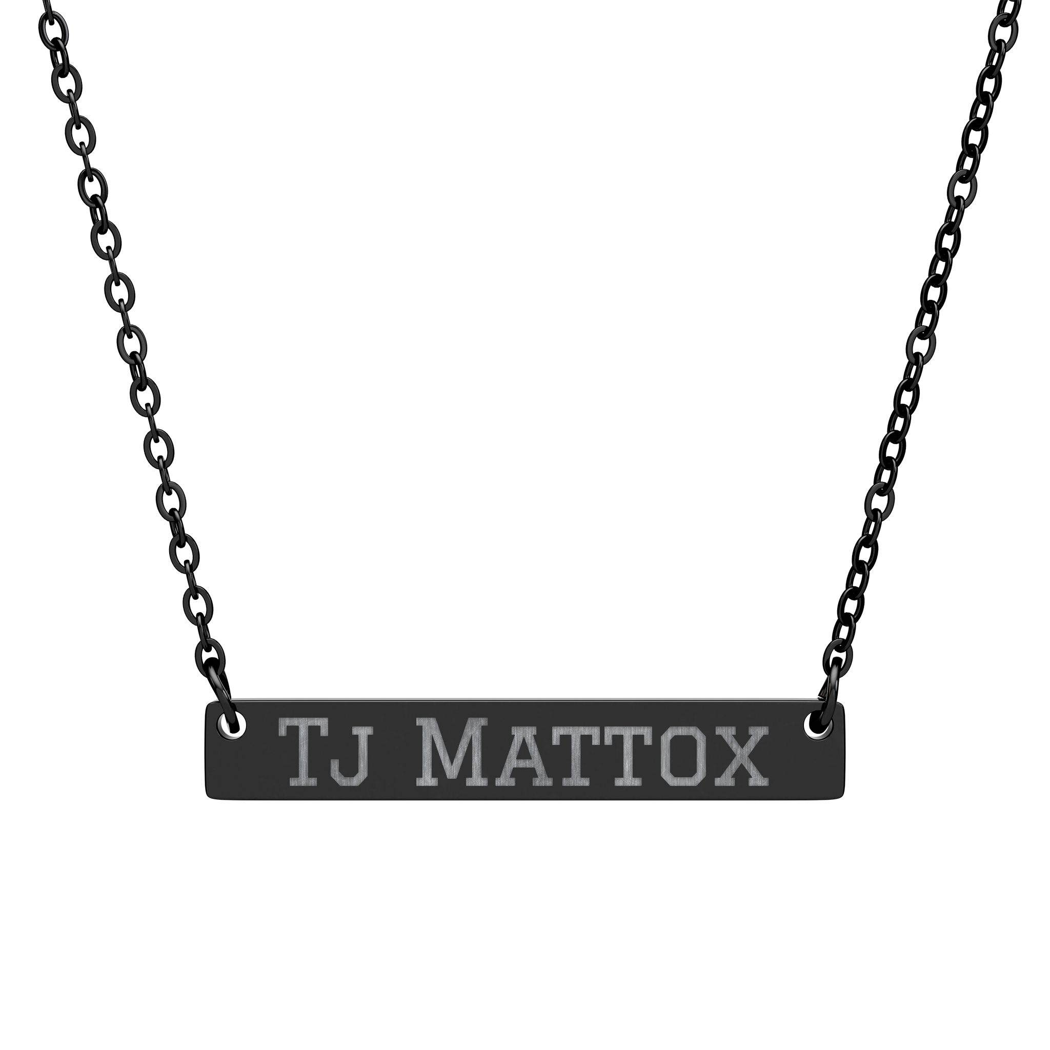 Engraved Bar Necklace — Classic in Black