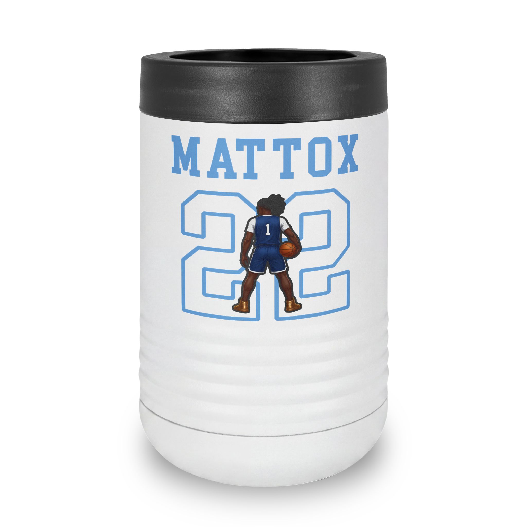 Stainless Can Cooler — character_shirsey in White