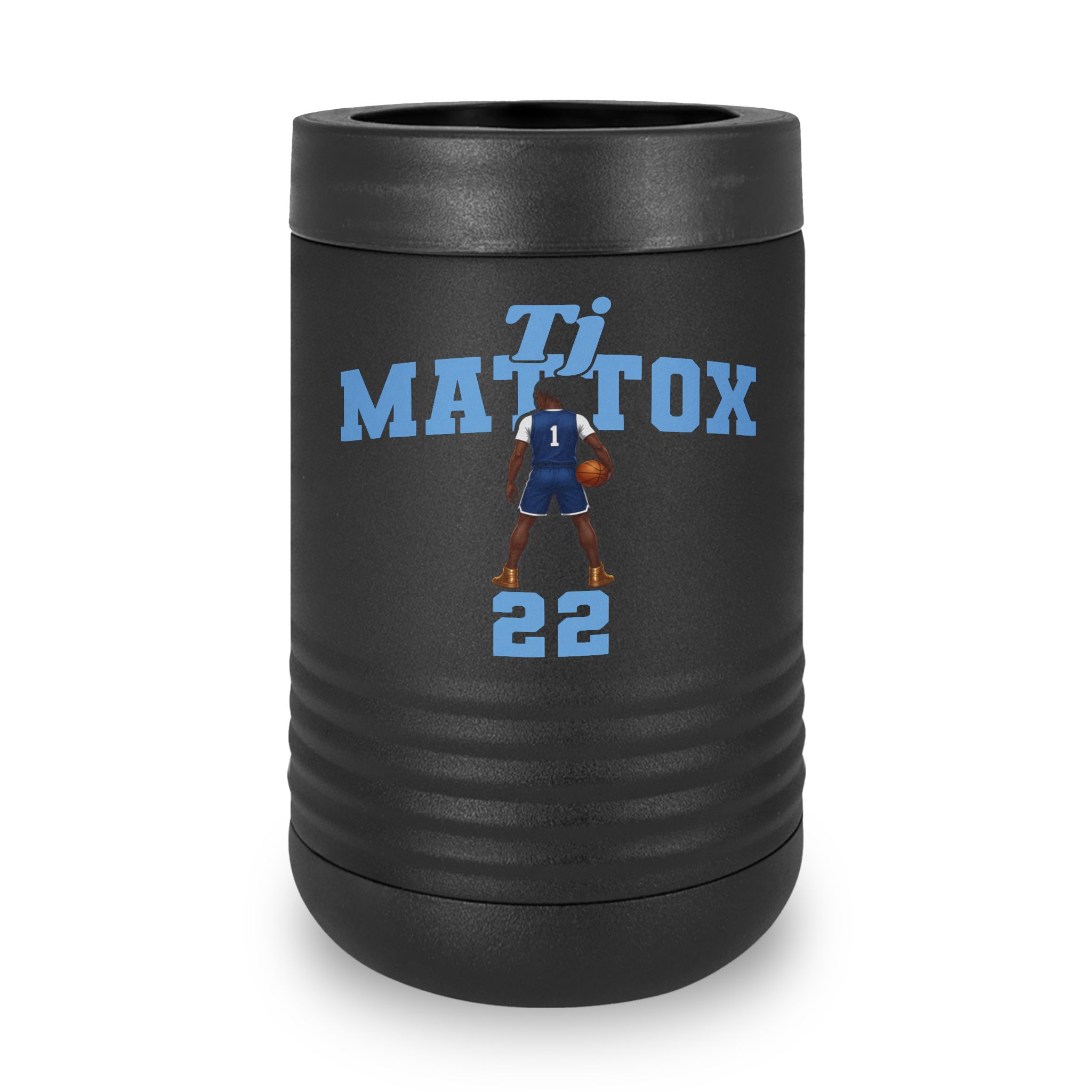 Stainless Can Cooler — character_signature_arch in Black