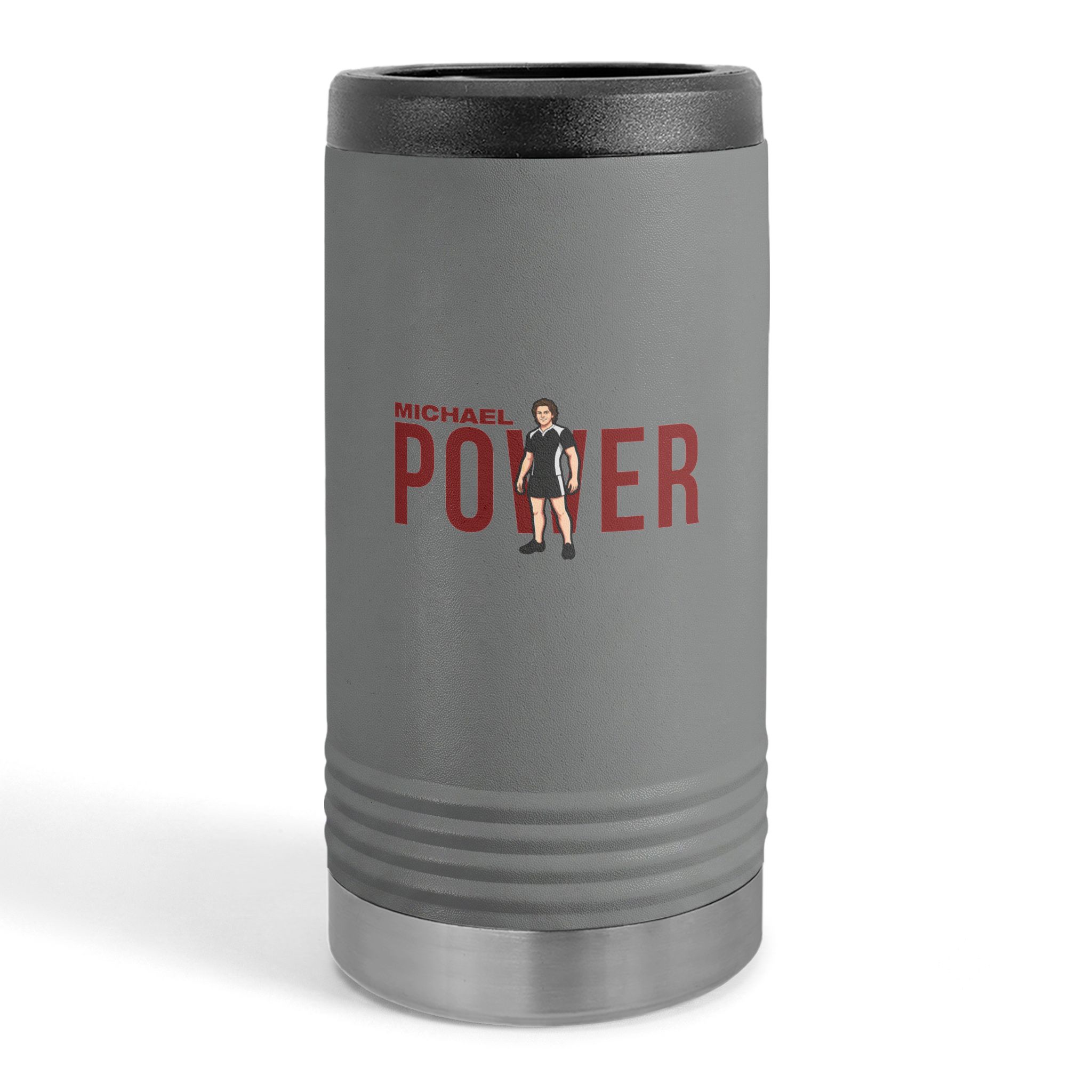 Slim Stainless Can Cooler — character_player_name in Grey