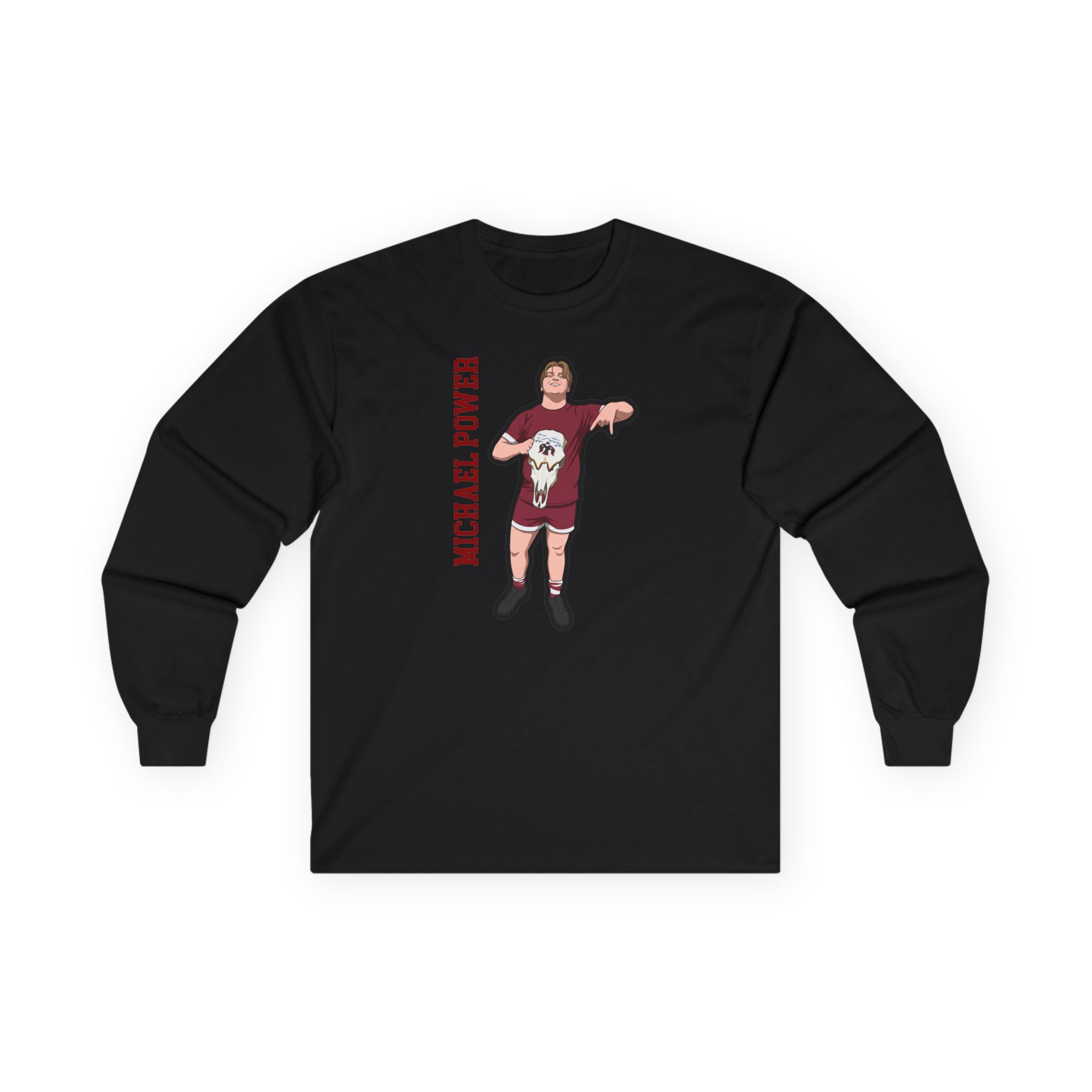 Long Sleeve Tee — character_name_vertical in Black
