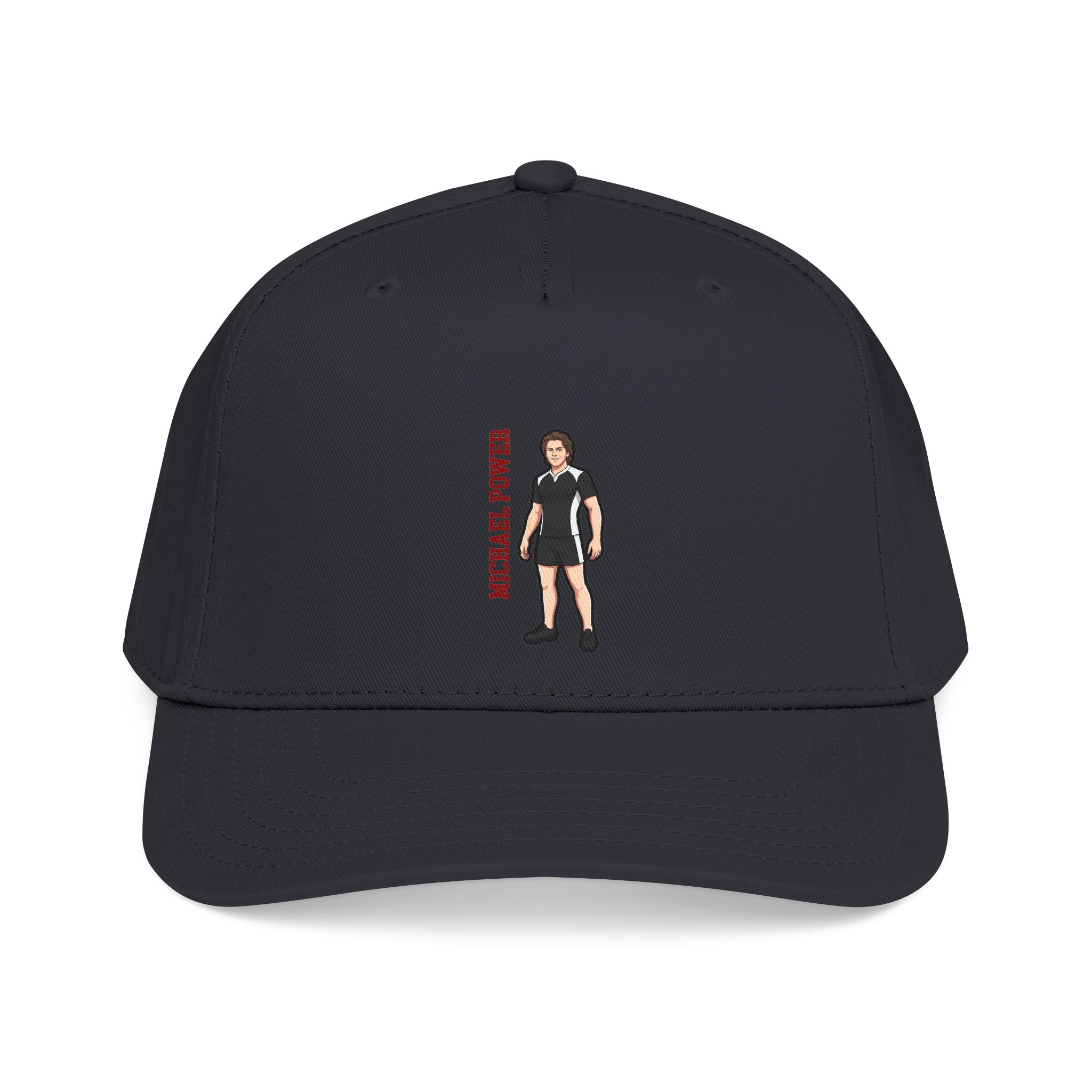 Baseball Cap — character_name_vertical in Black