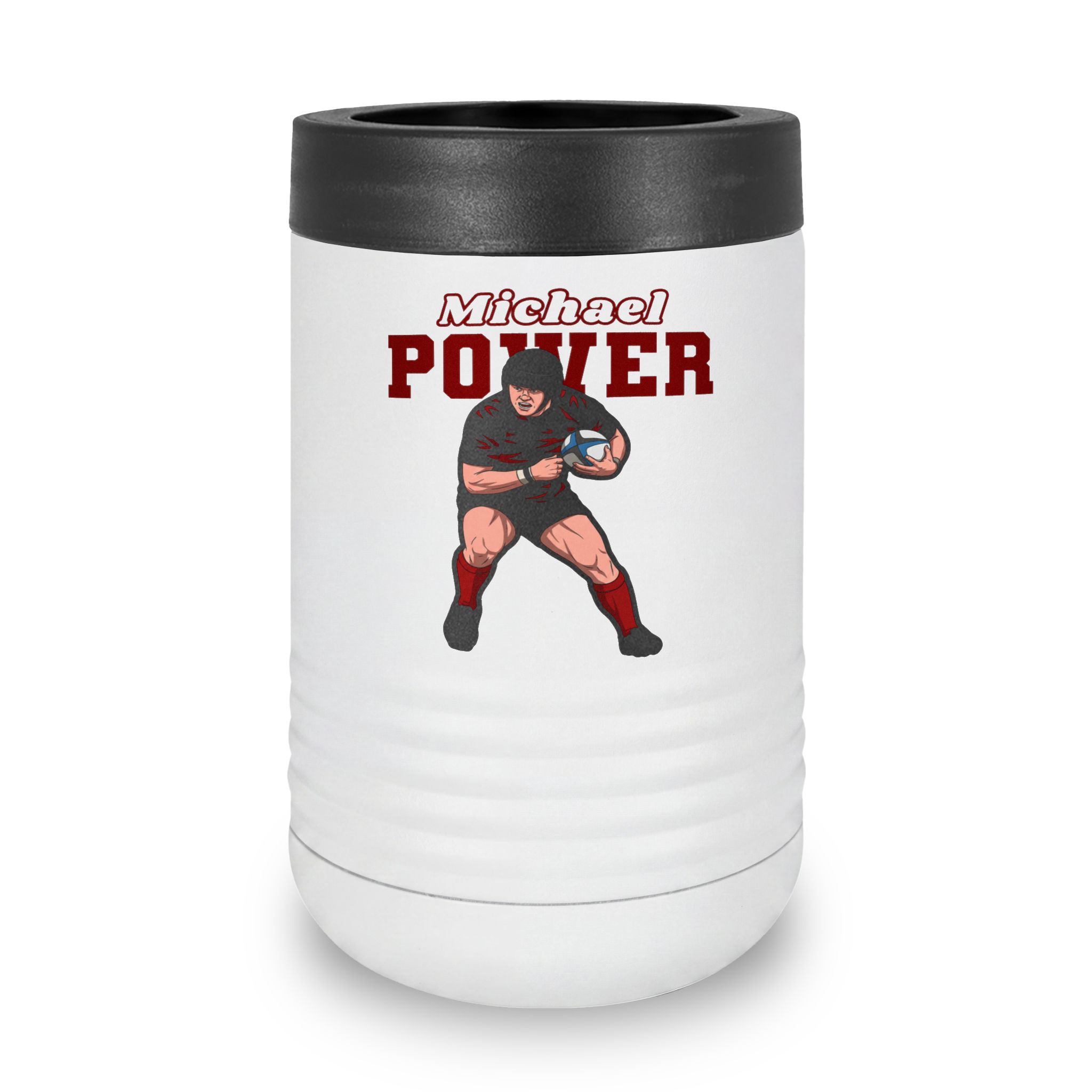 Stainless Can Cooler — character_name_arch in White