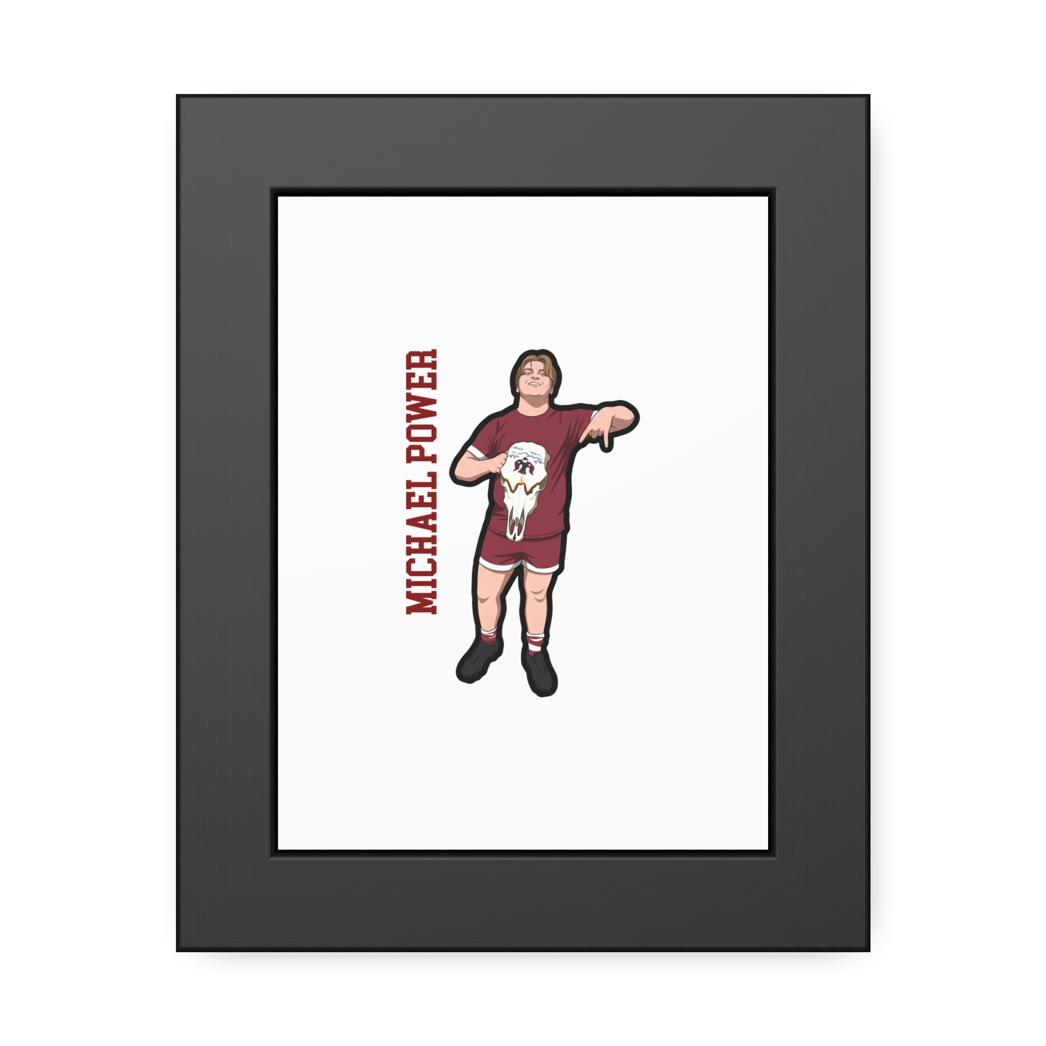 Framed Poster — character_name_vertical in Black