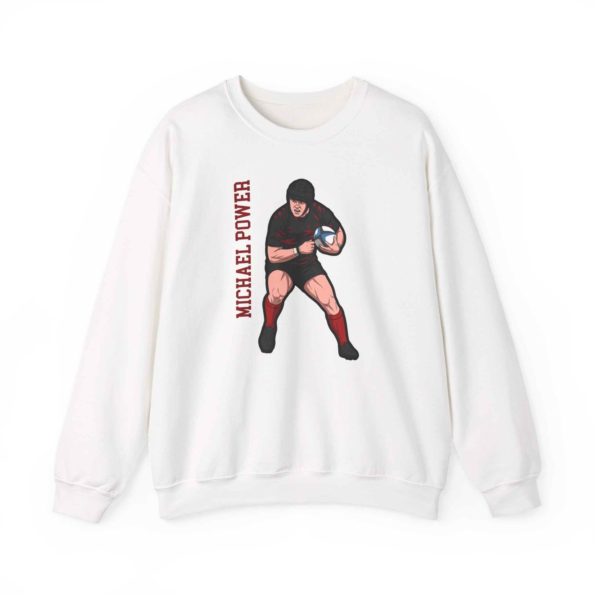 Crewneck Sweatshirt — character_name_vertical in White