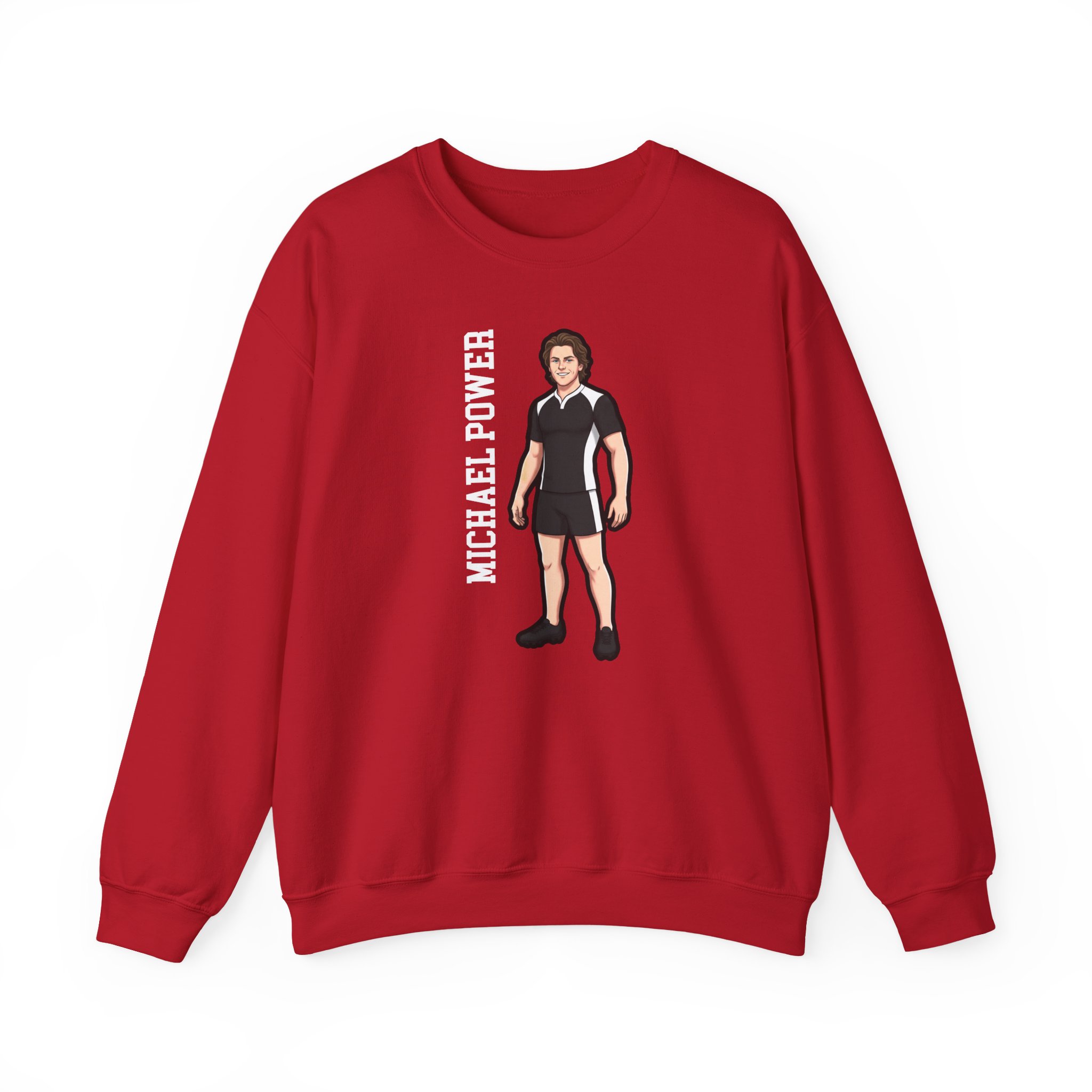 Crewneck Sweatshirt — character_name_vertical in Red