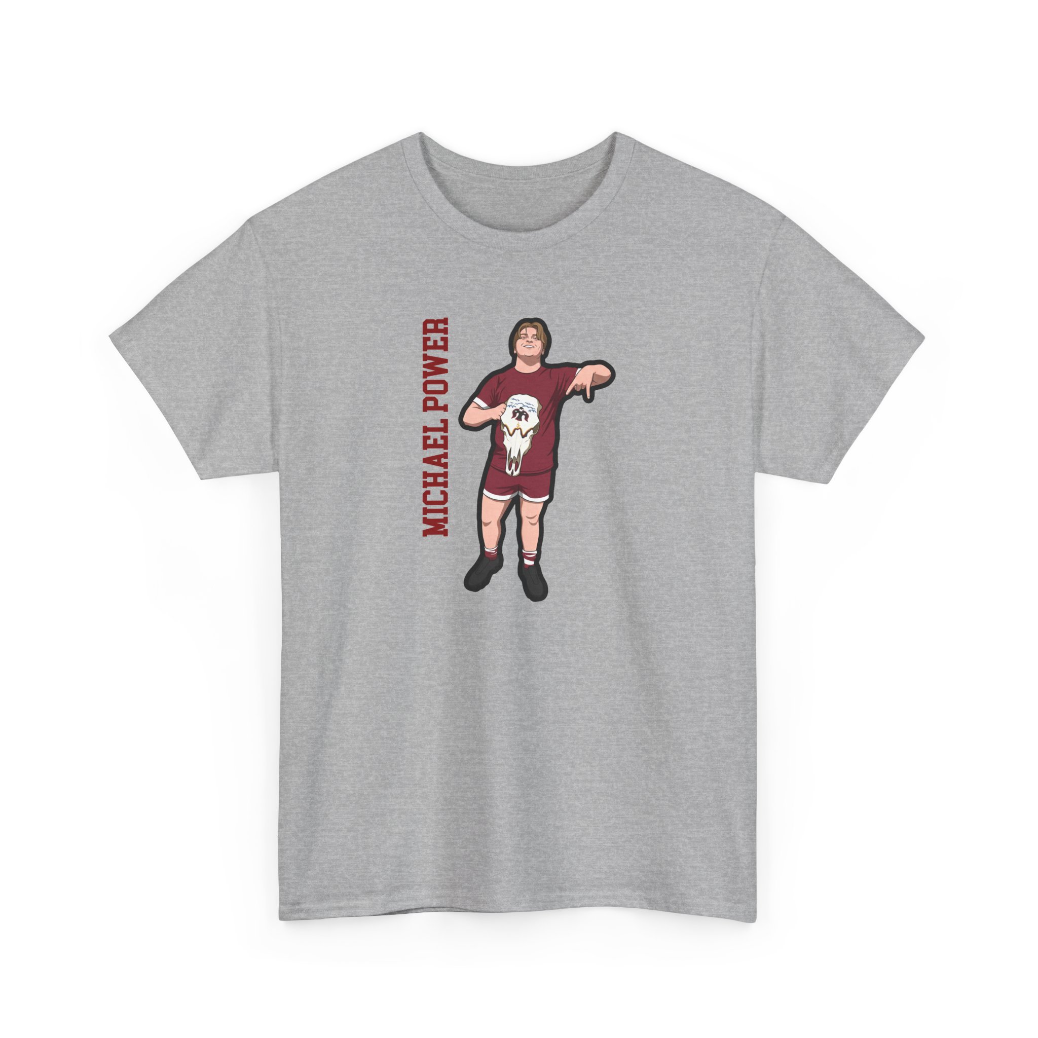 Tee — character_name_vertical in Grey