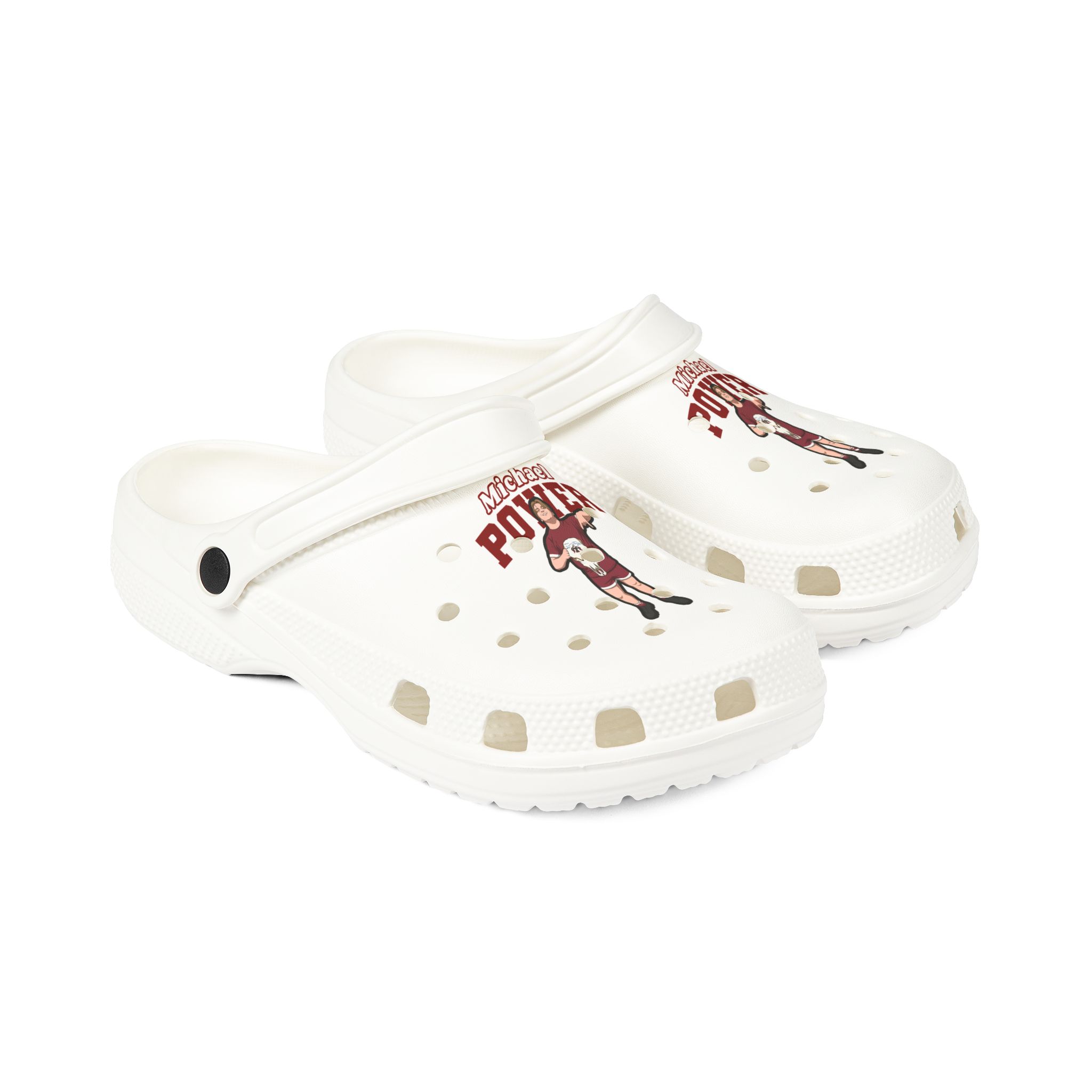 Rubber Clogs — character_name_arch in White