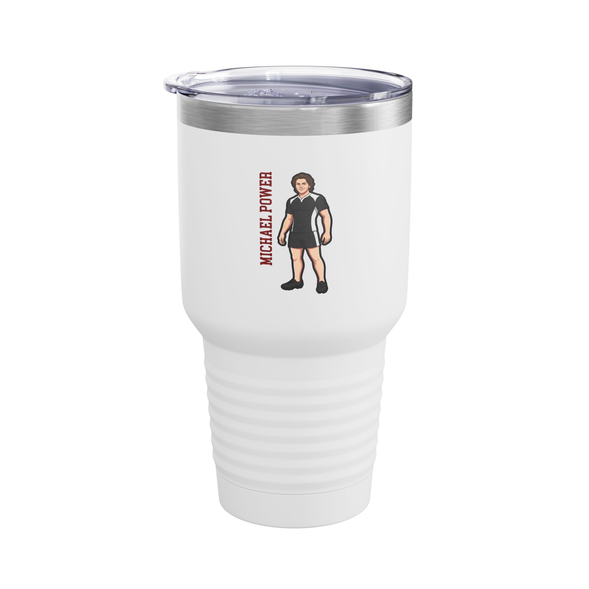 30oz Tumbler — character_name_vertical in White