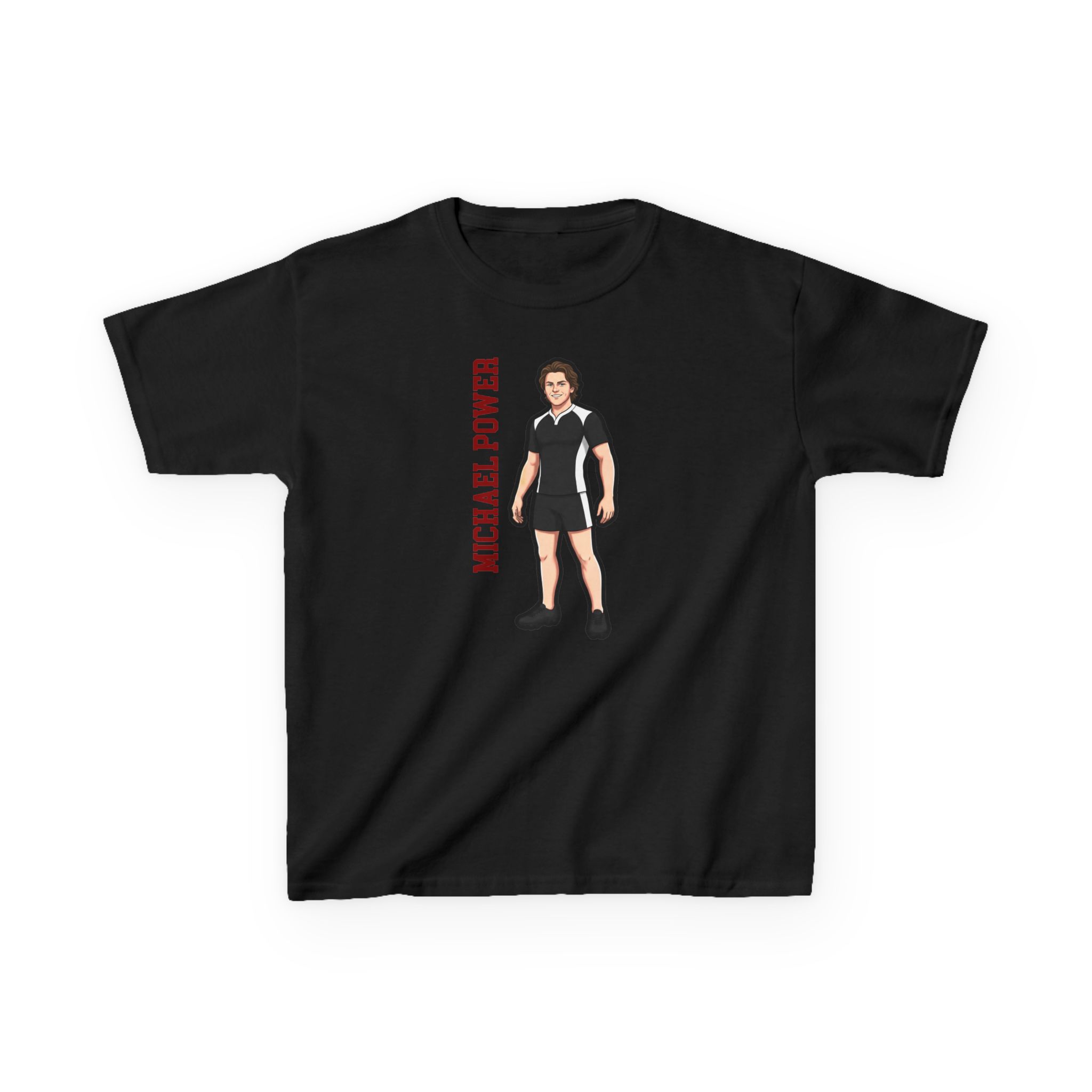 Youth Tee — character_name_vertical in Black
