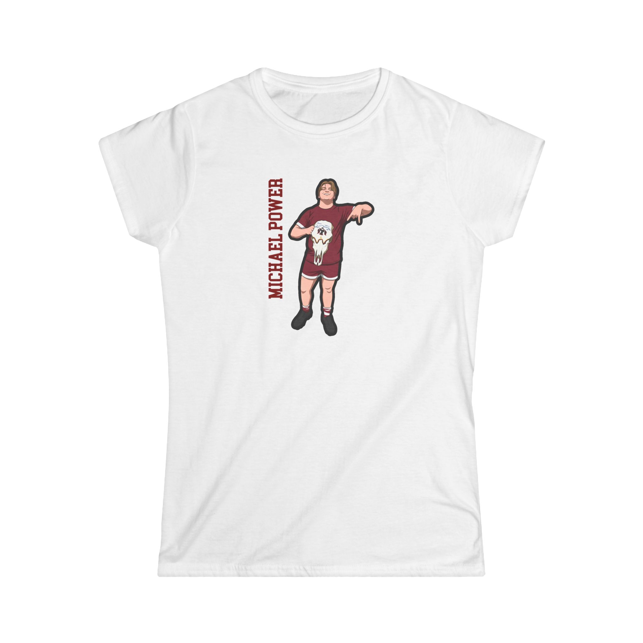 Women's Softstyle Tee — character_name_vertical in White