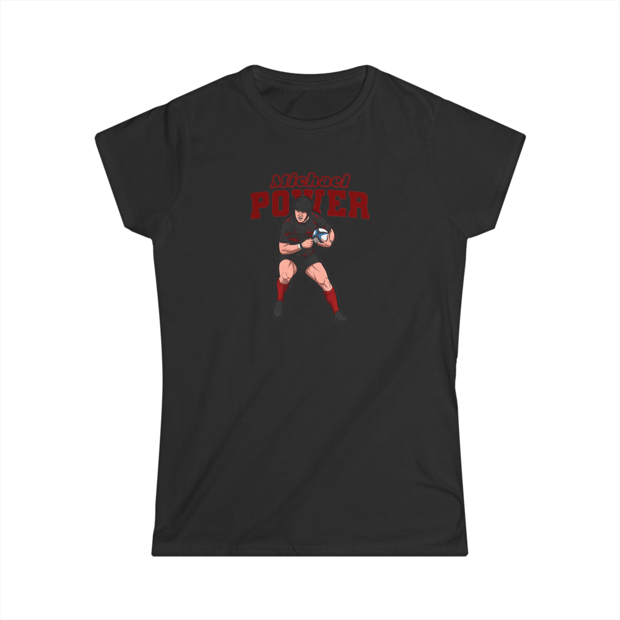 Women's Softstyle Tee — character_name_arch in Black