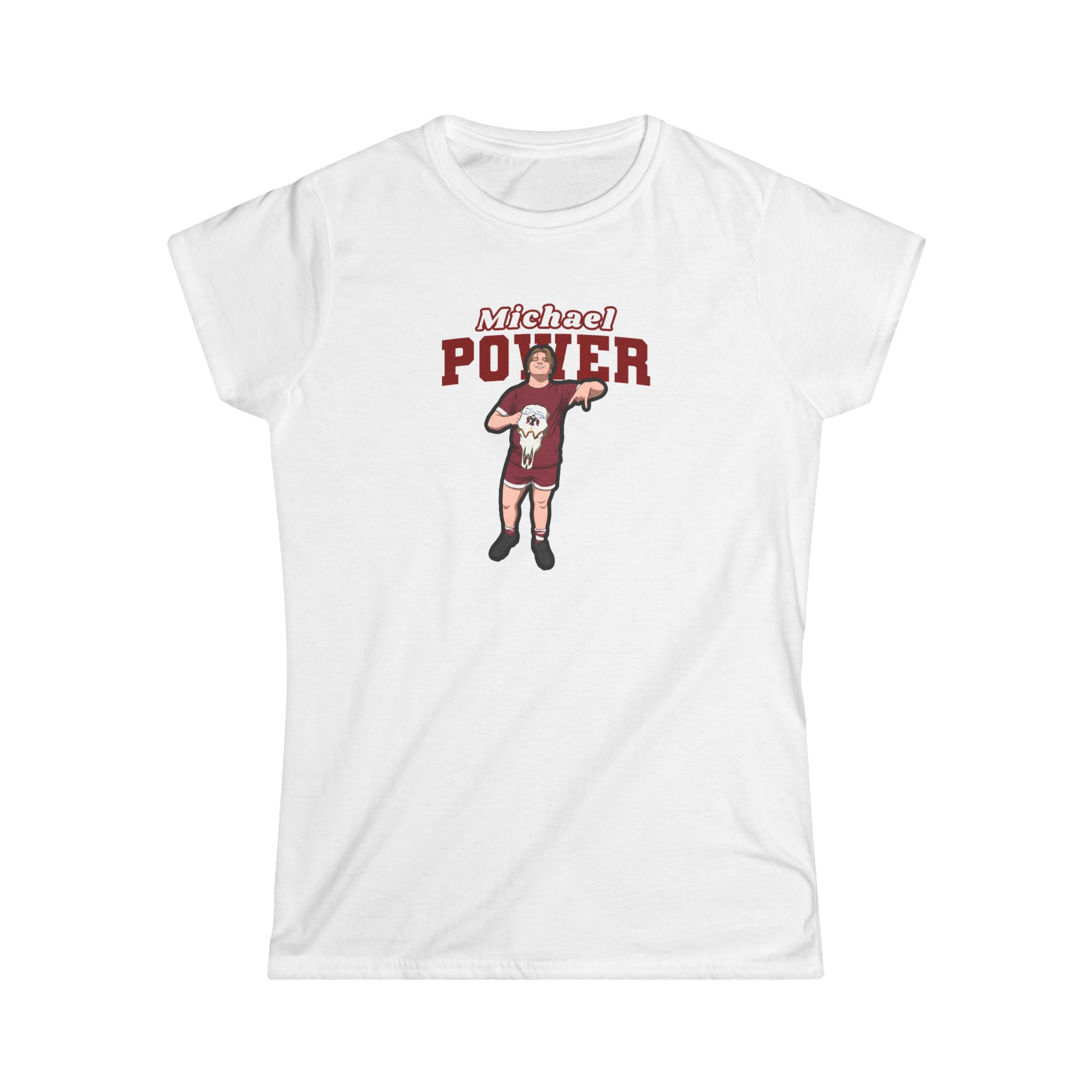 Women's Softstyle Tee — character_name_arch in White