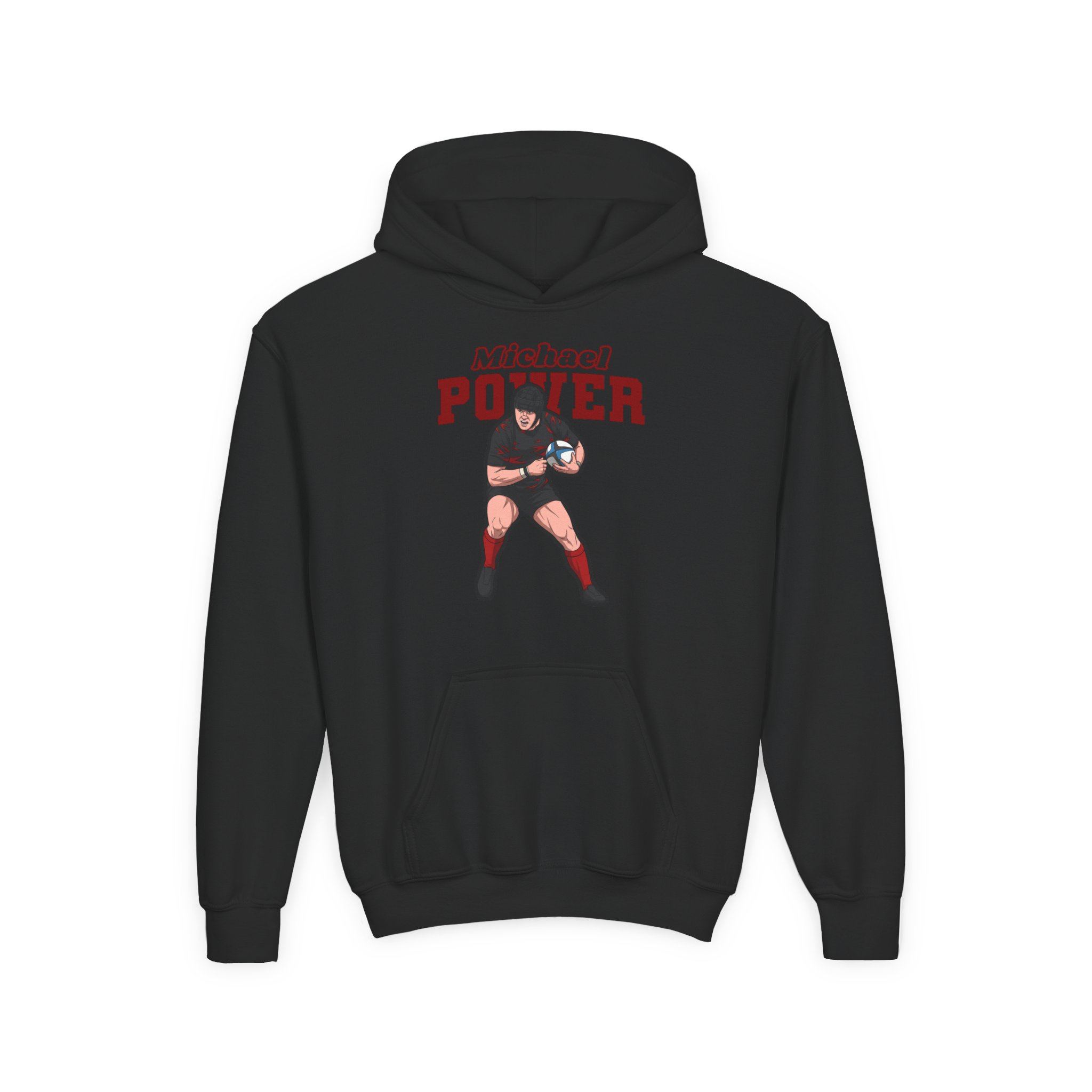 Youth Hoodie — character_name_arch in Black