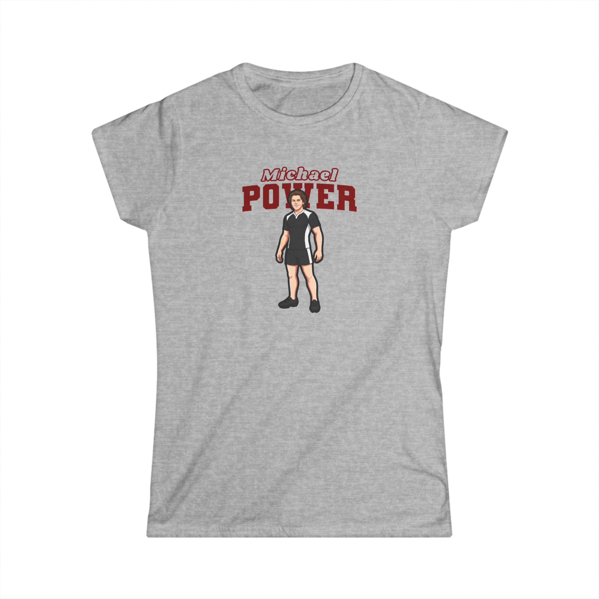 Women's Softstyle Tee — character_name_arch in Grey