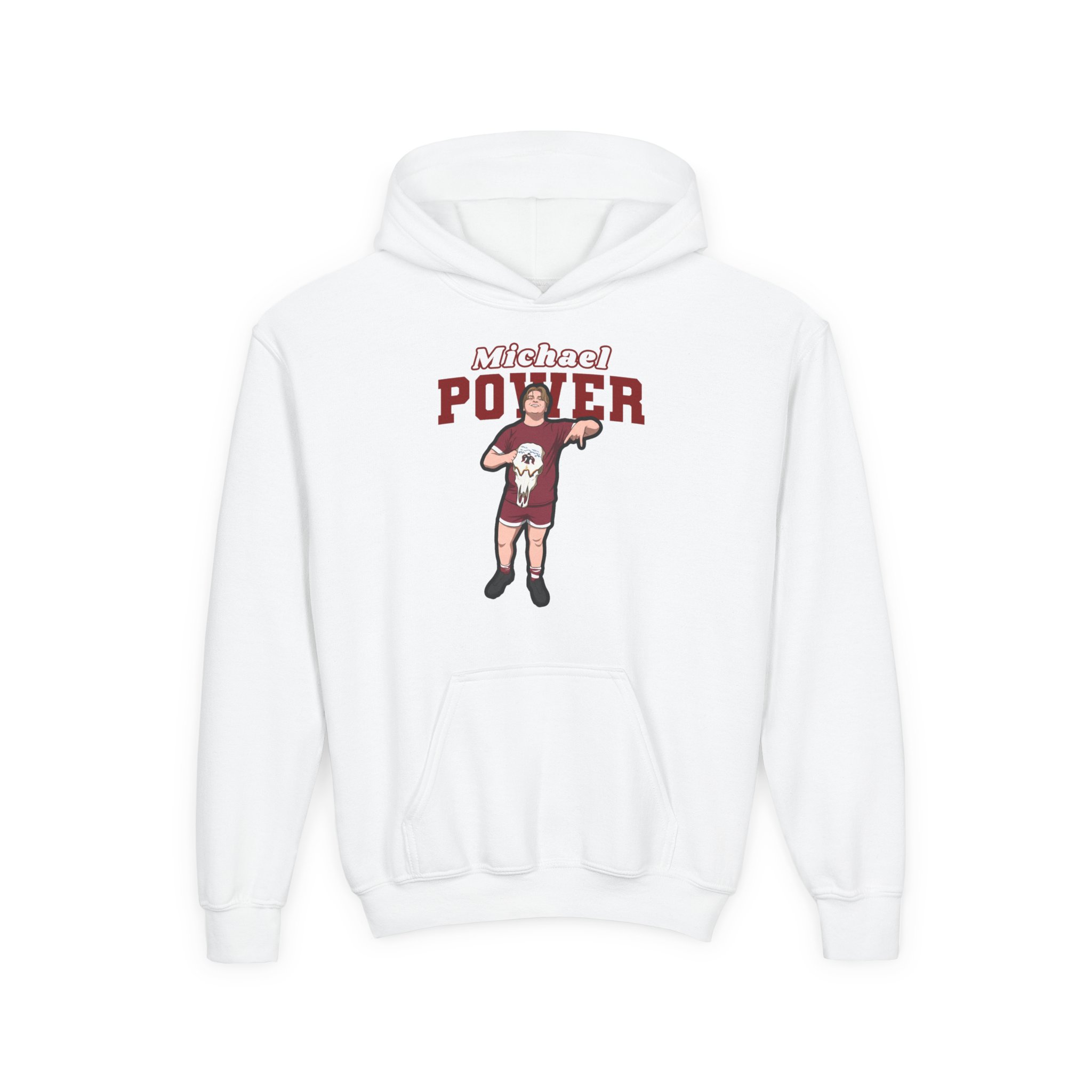 Youth Hoodie — character_name_arch in White