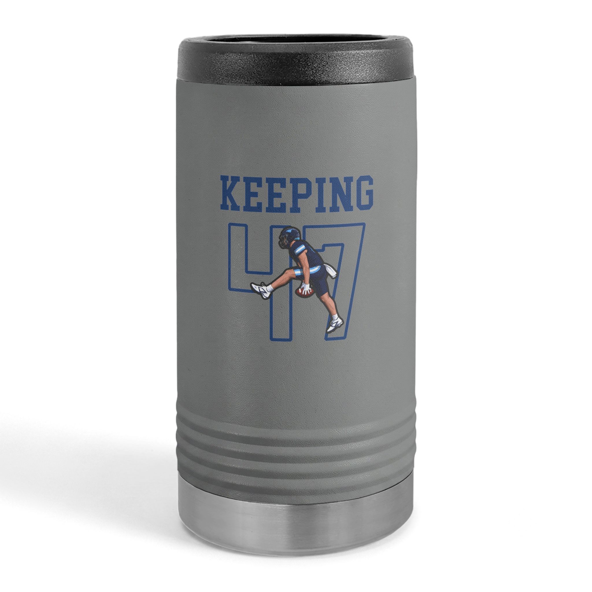 Slim Stainless Can Cooler — character_shirsey in Grey
