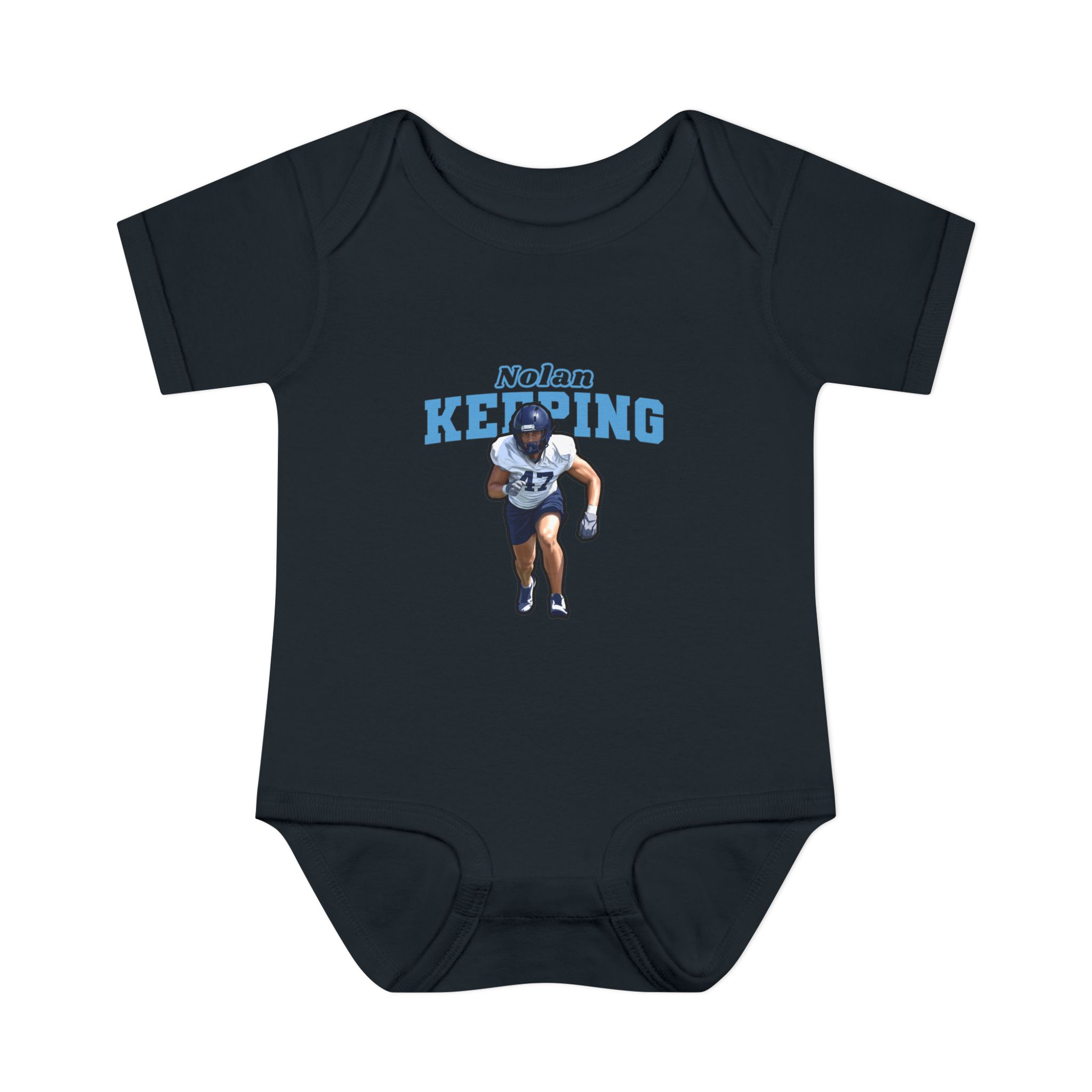 Baby Onesie — character_name_arch in Black