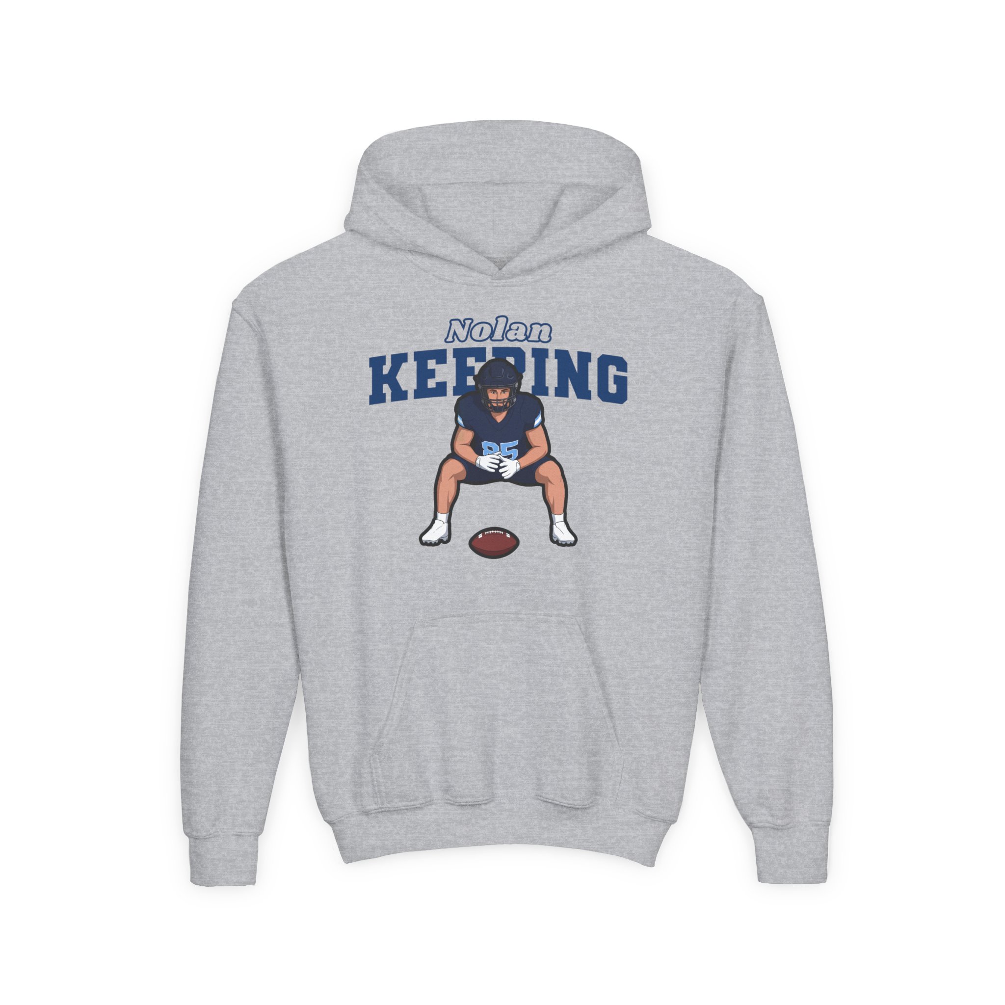 Youth Hoodie — character_name_arch in Grey