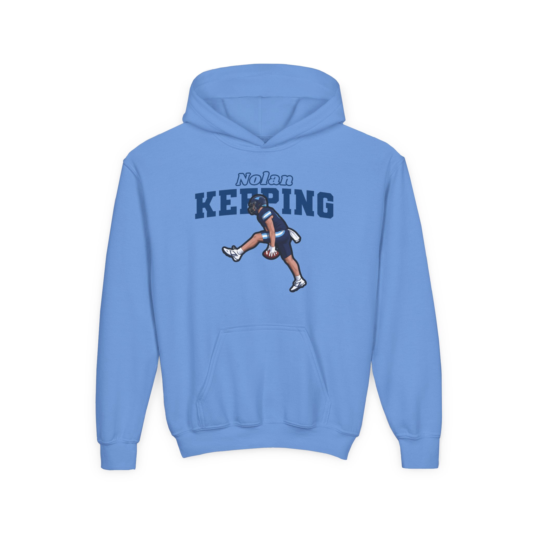 Youth Hoodie — character_name_arch in Blue