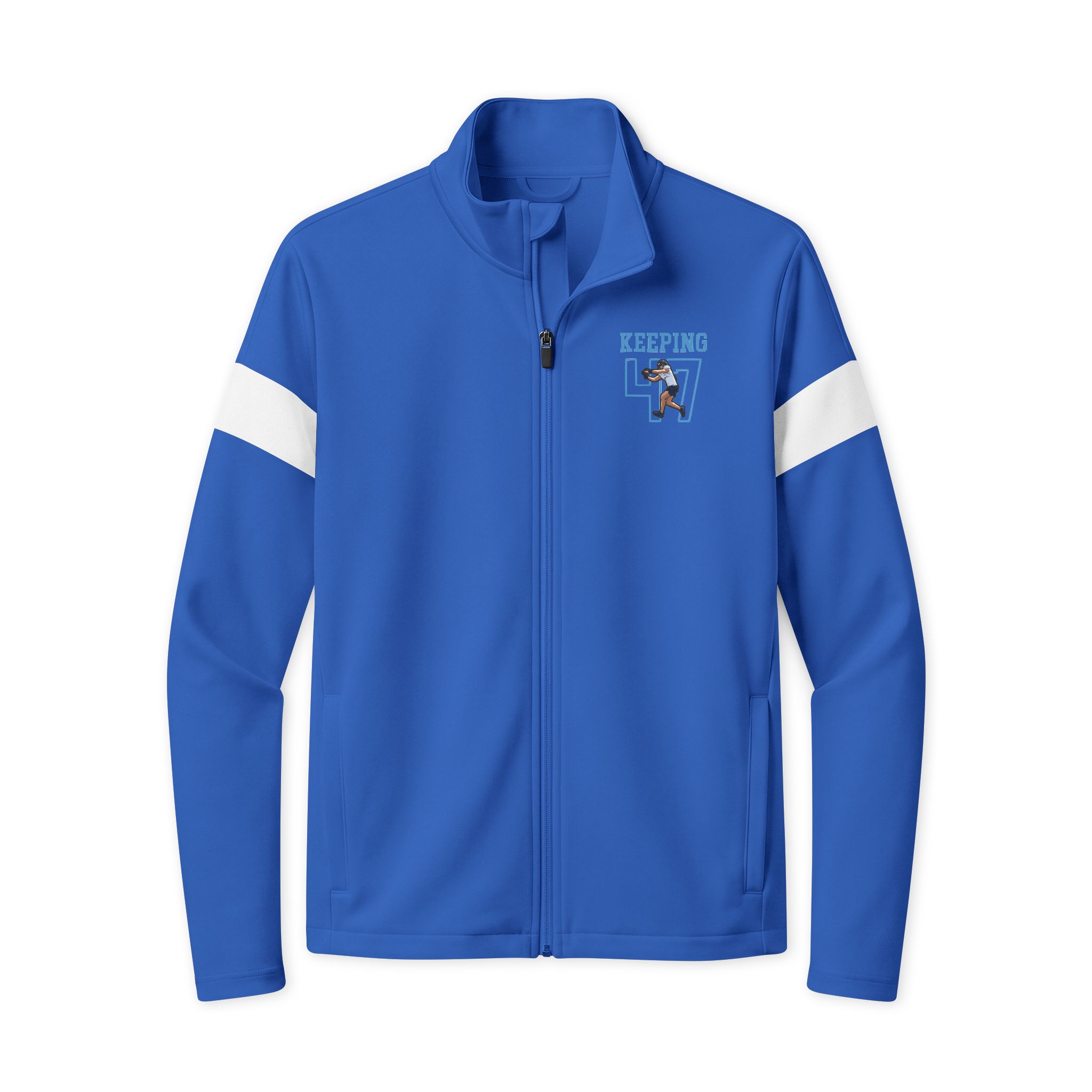 Travel Full-Zip Jacket — character_shirsey in True Royal/ White