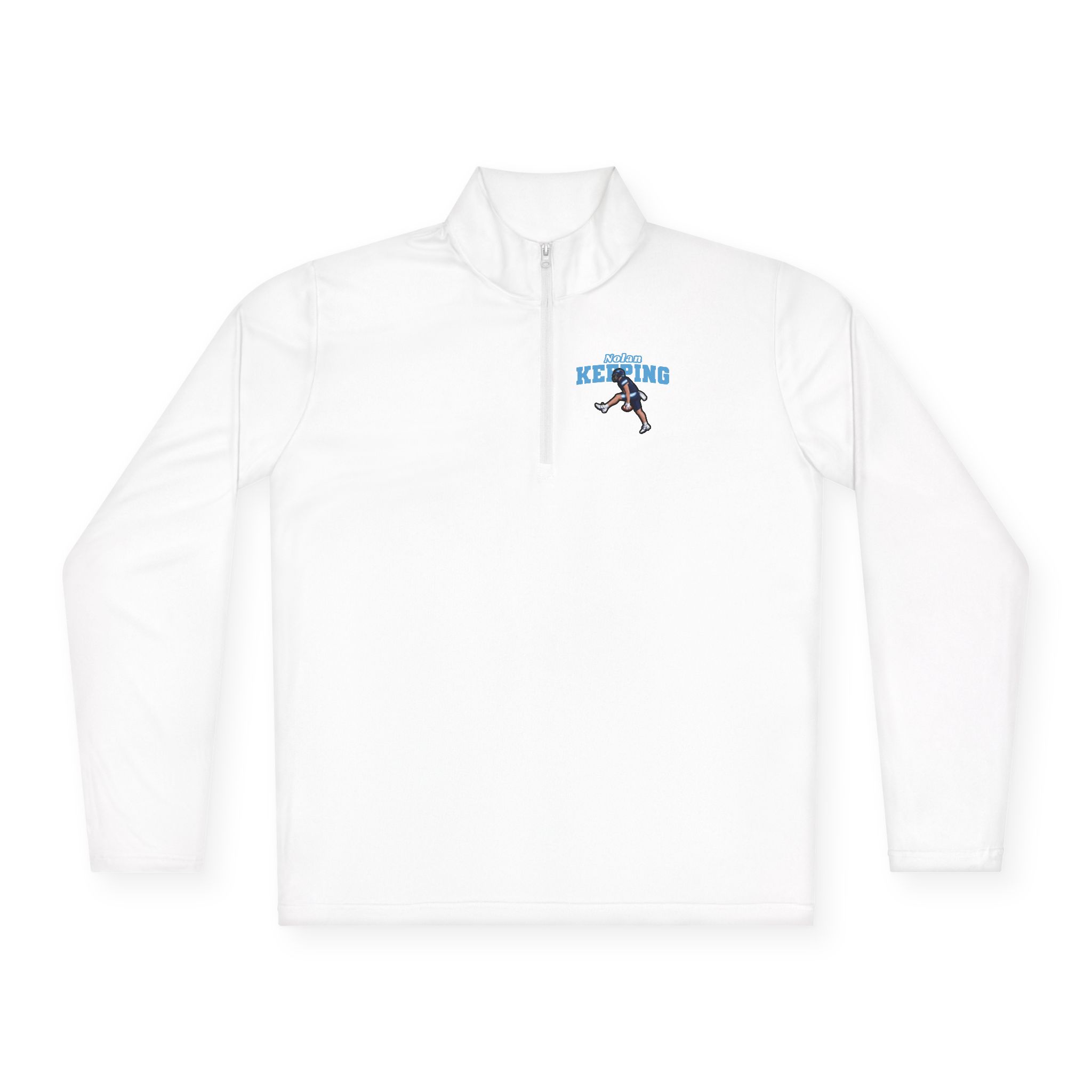 Q-Zip Pullover — character_name_arch in White