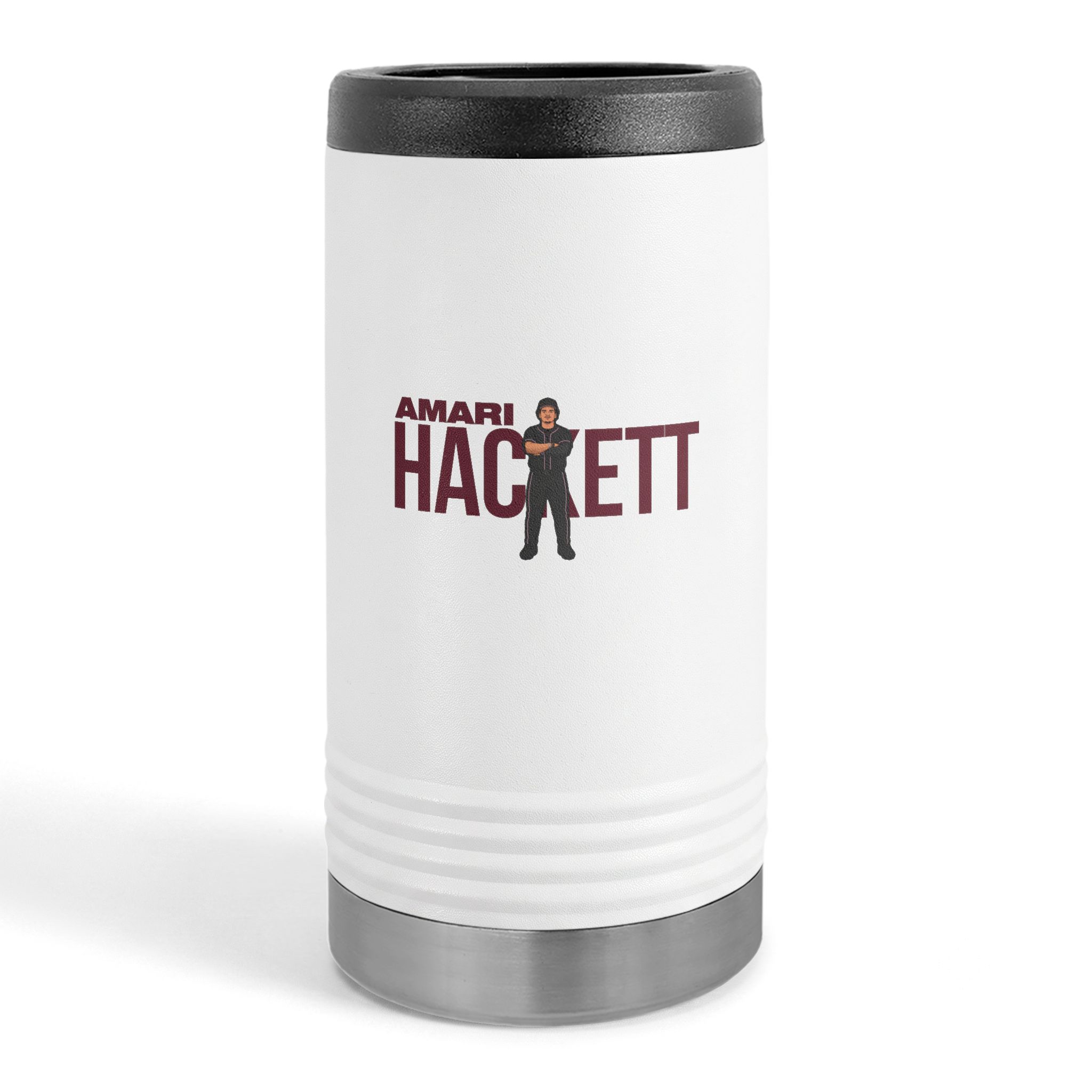 Slim Stainless Can Cooler — character_player_name in White