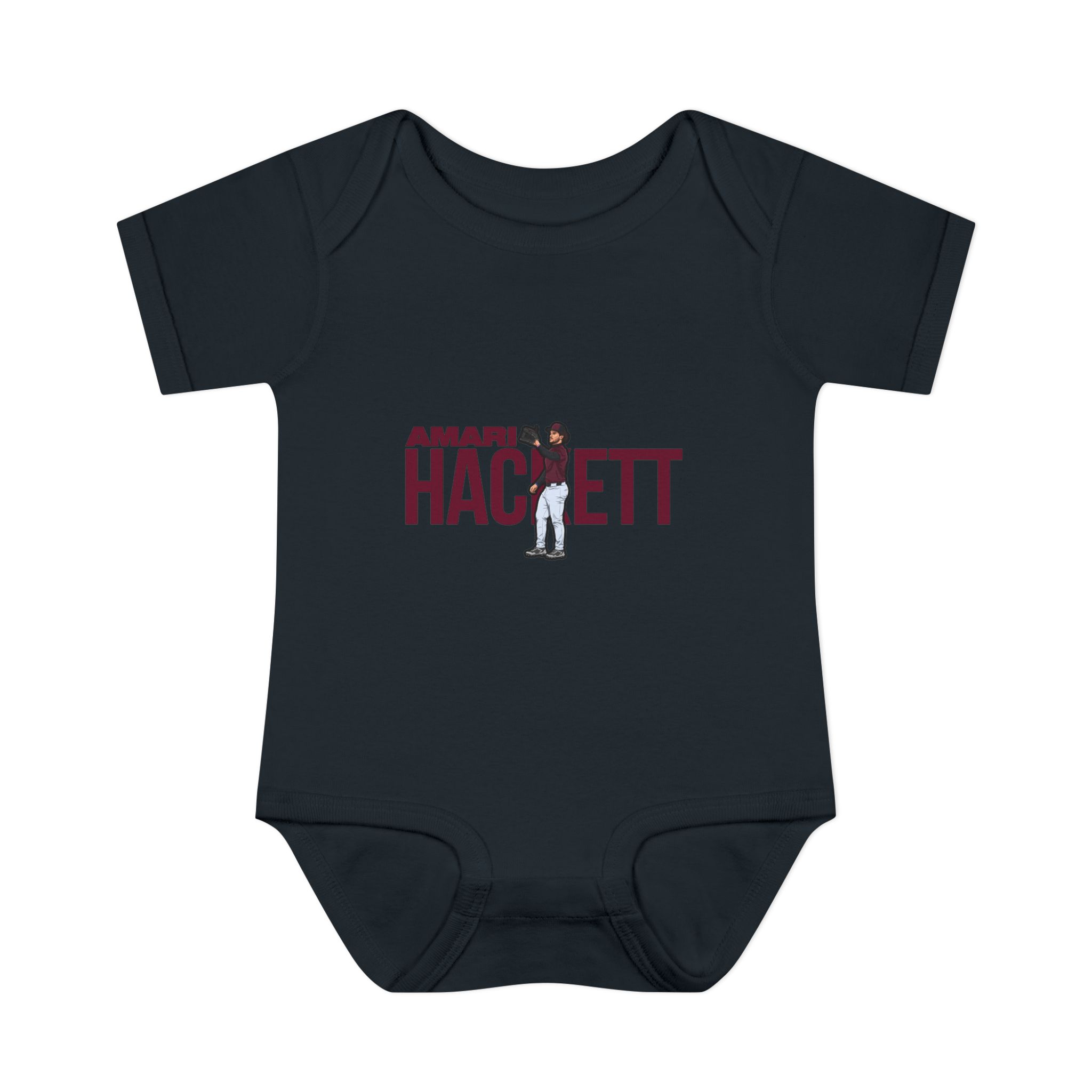 Baby Onesie — character_player_name in Black