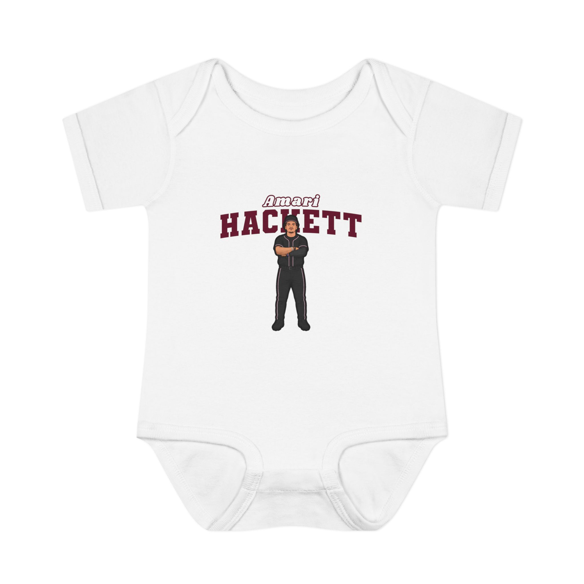 Baby Onesie — character_name_arch in White