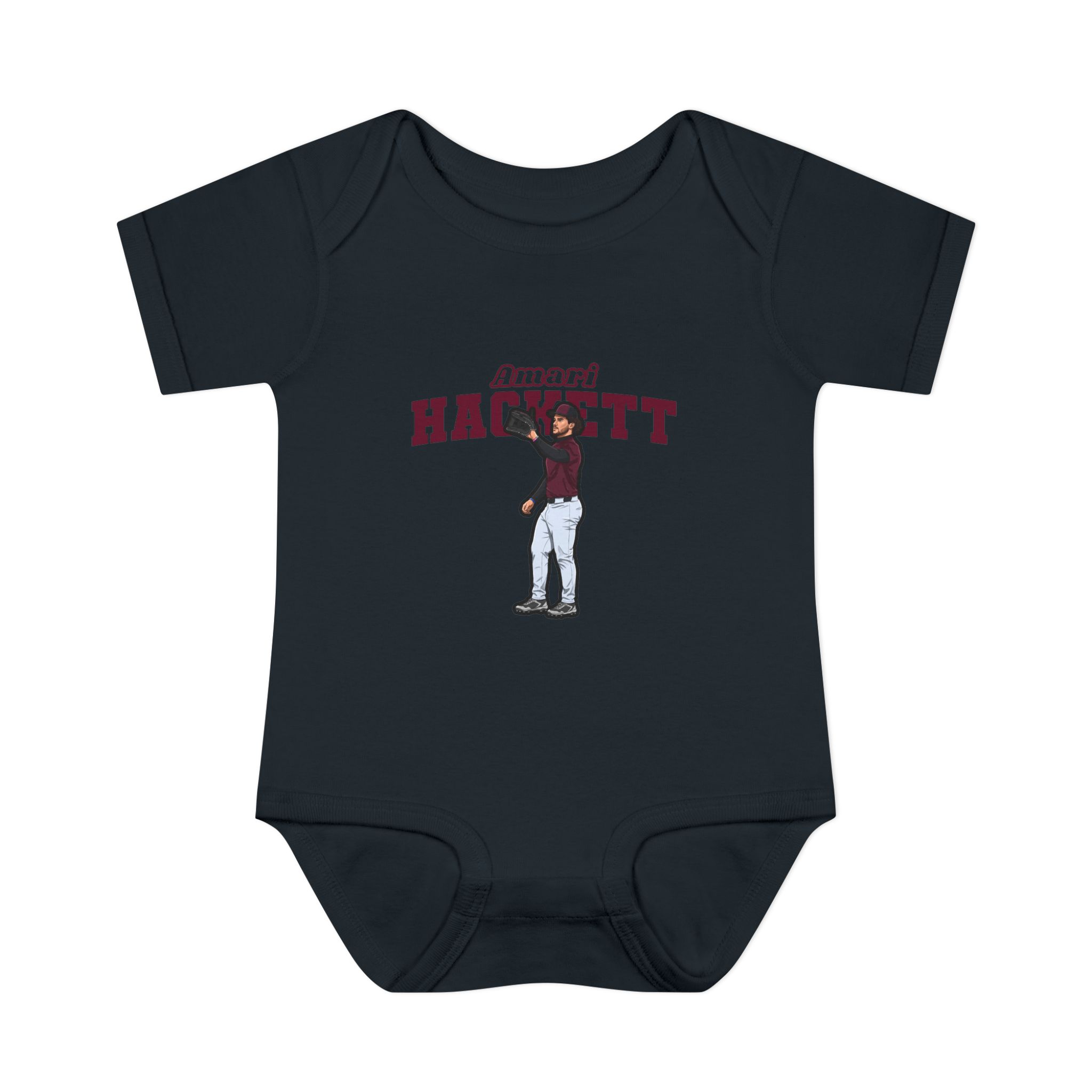 Baby Onesie — character_name_arch in Black