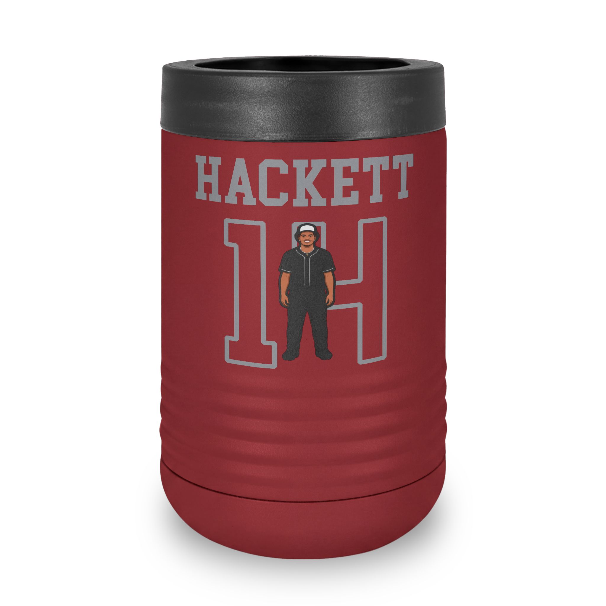 Stainless Can Cooler — character_shirsey in Maroon
