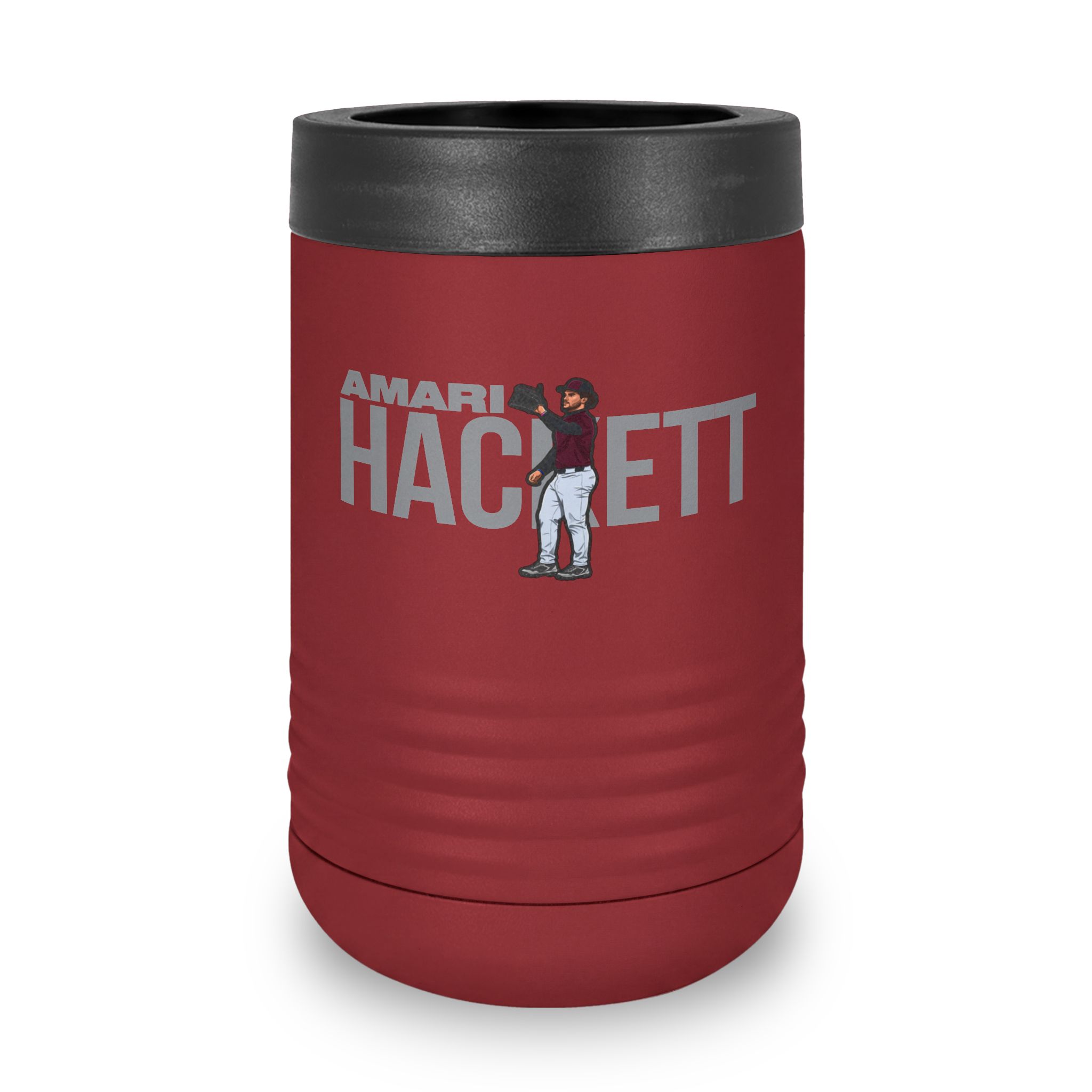 Stainless Can Cooler — character_player_name in Maroon
