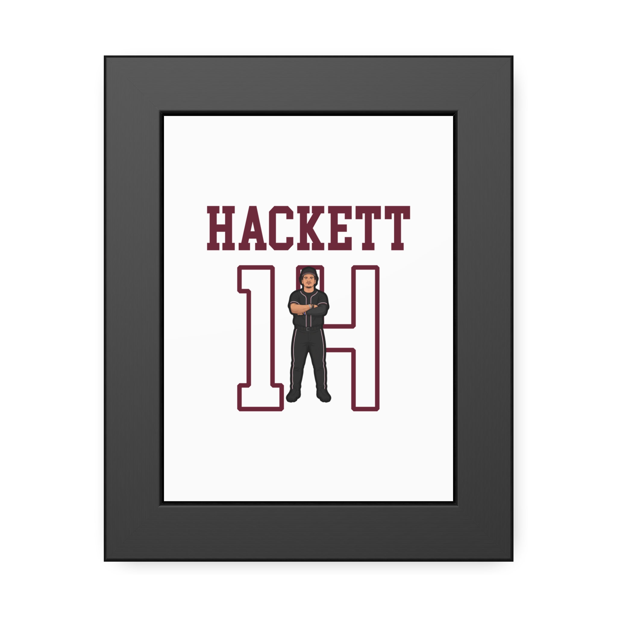 Framed Poster — character_shirsey in Black