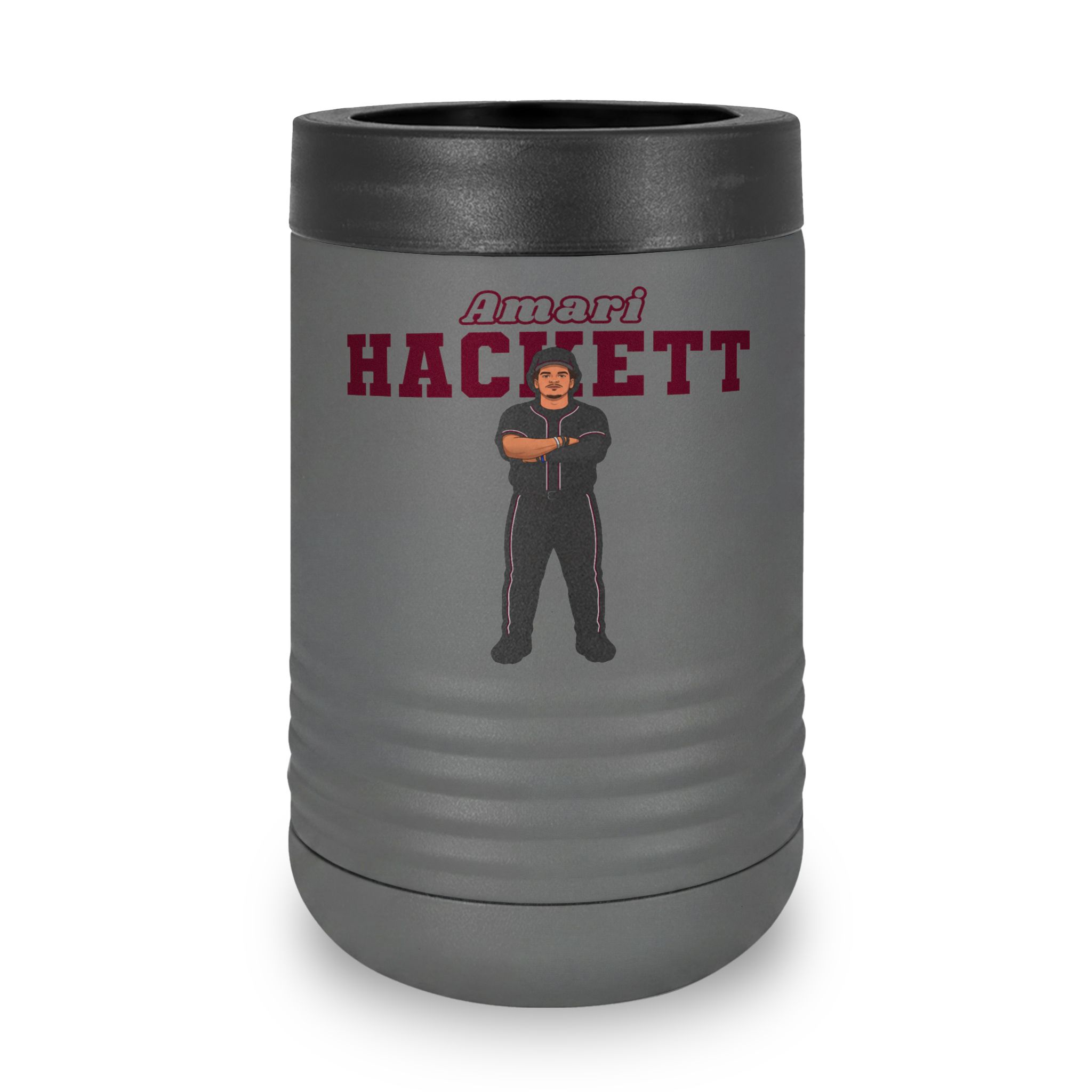 Stainless Can Cooler — character_name_arch in Grey