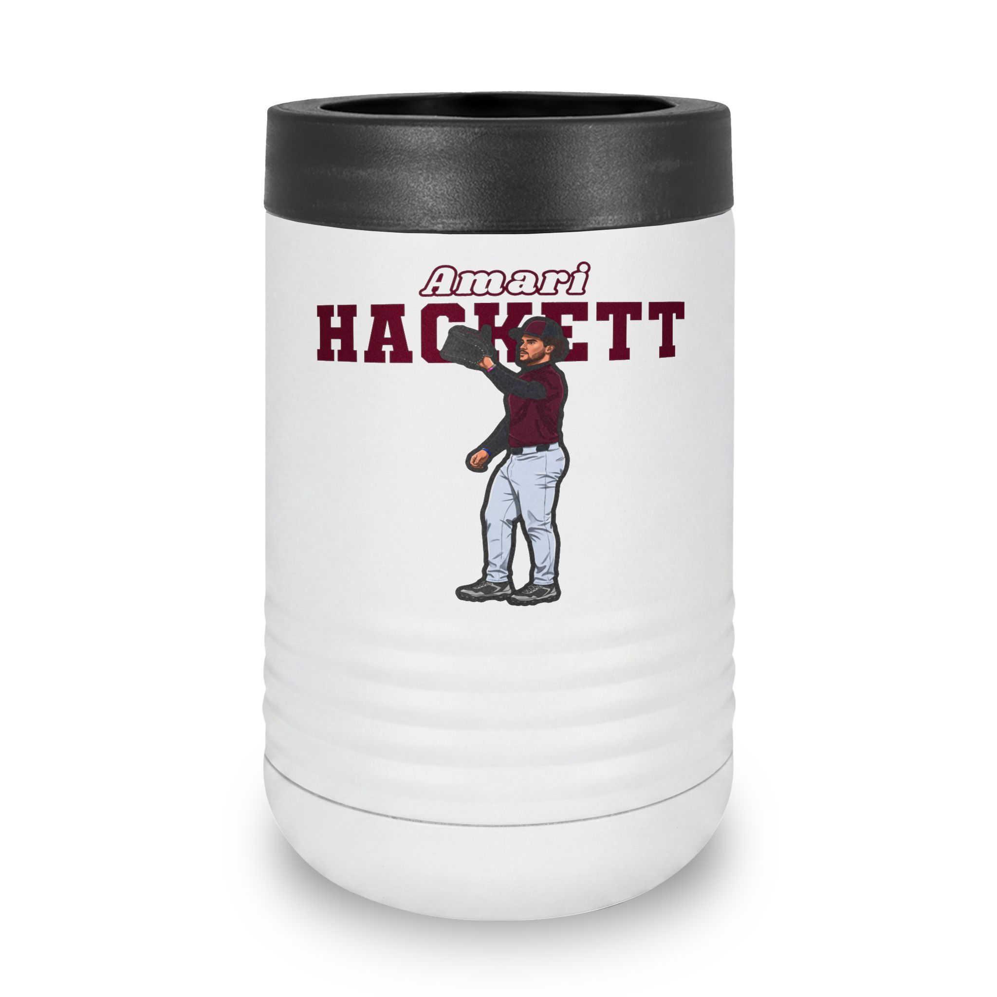 Stainless Can Cooler — character_name_arch in White