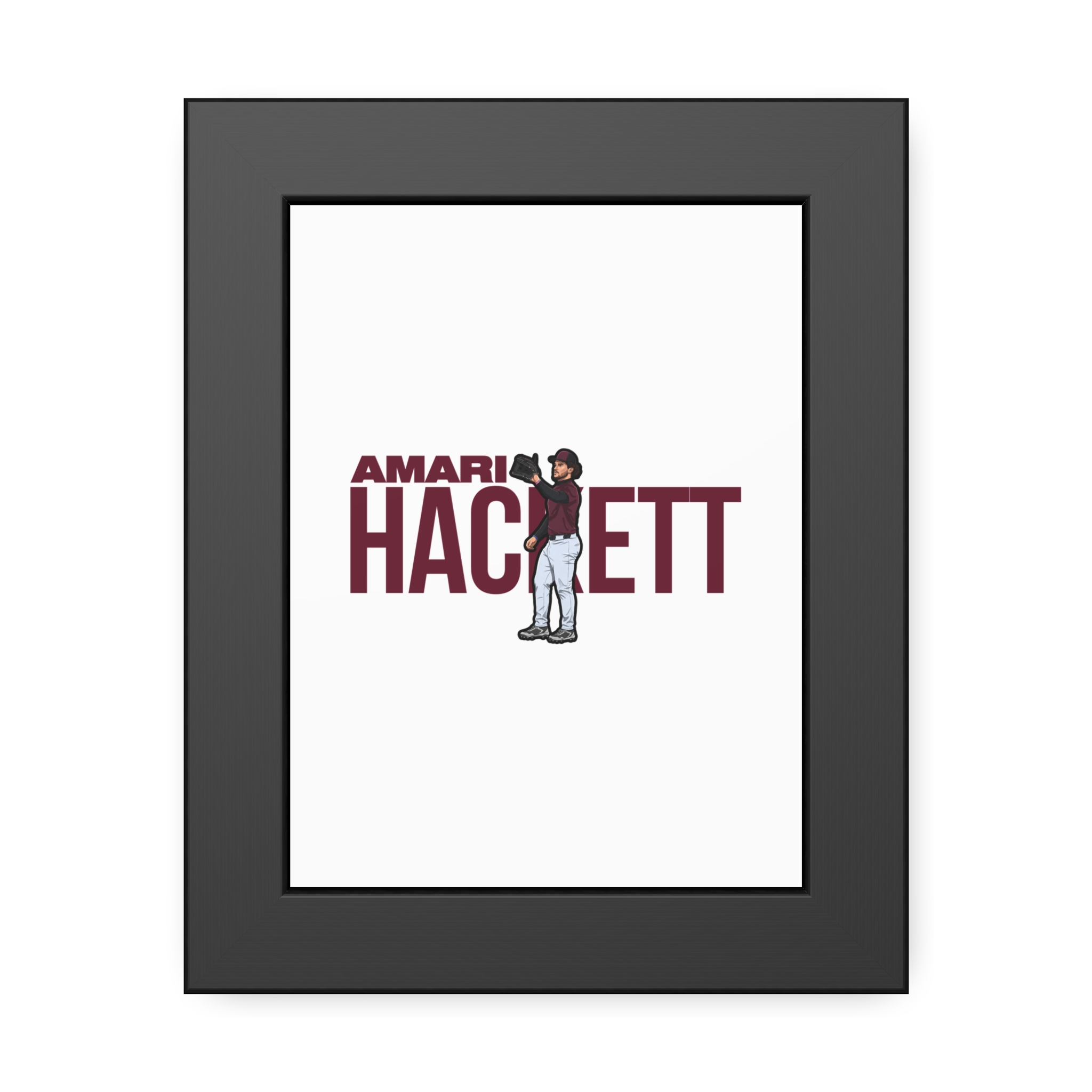 Framed Poster — character_player_name in Black
