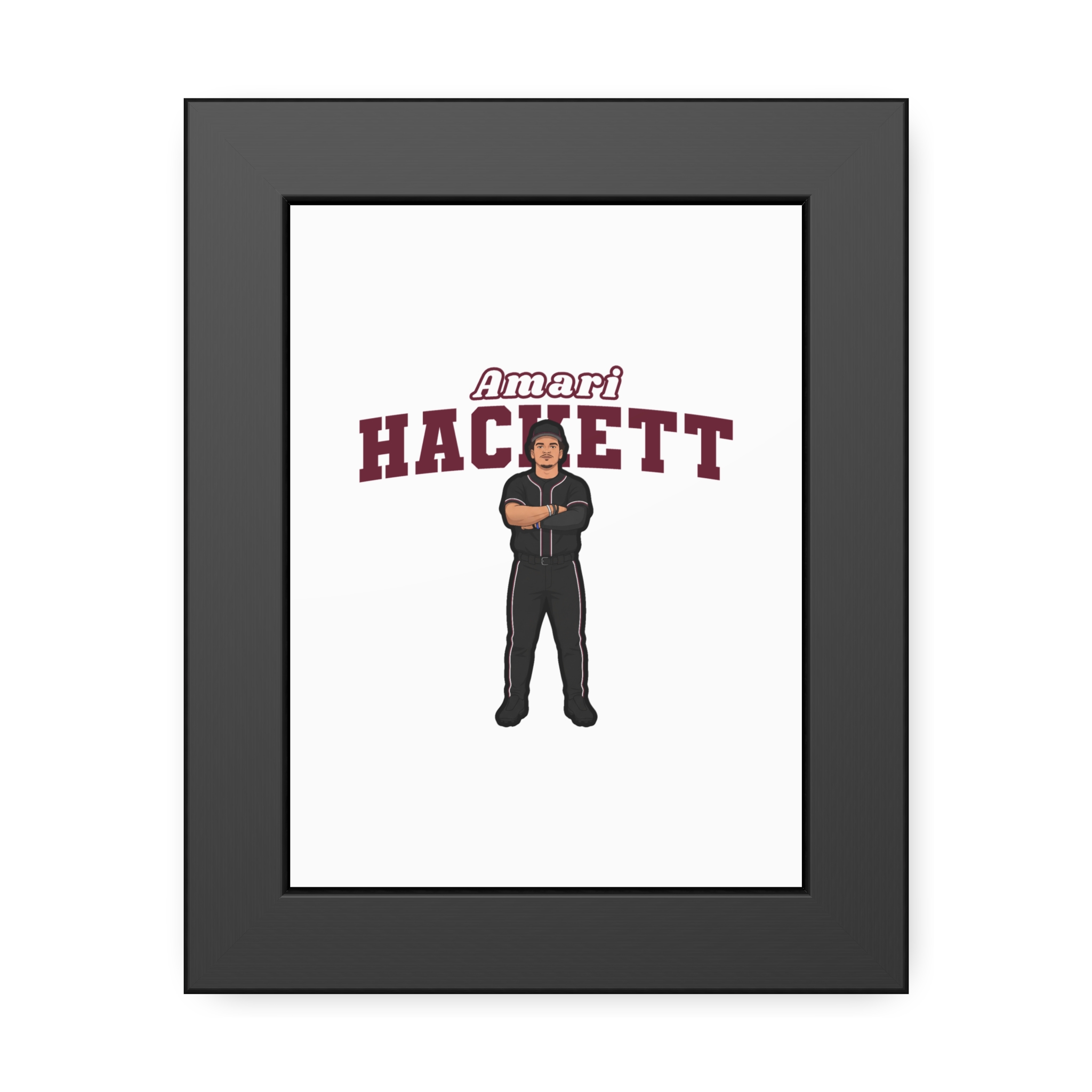 Framed Poster — character_name_arch in Black