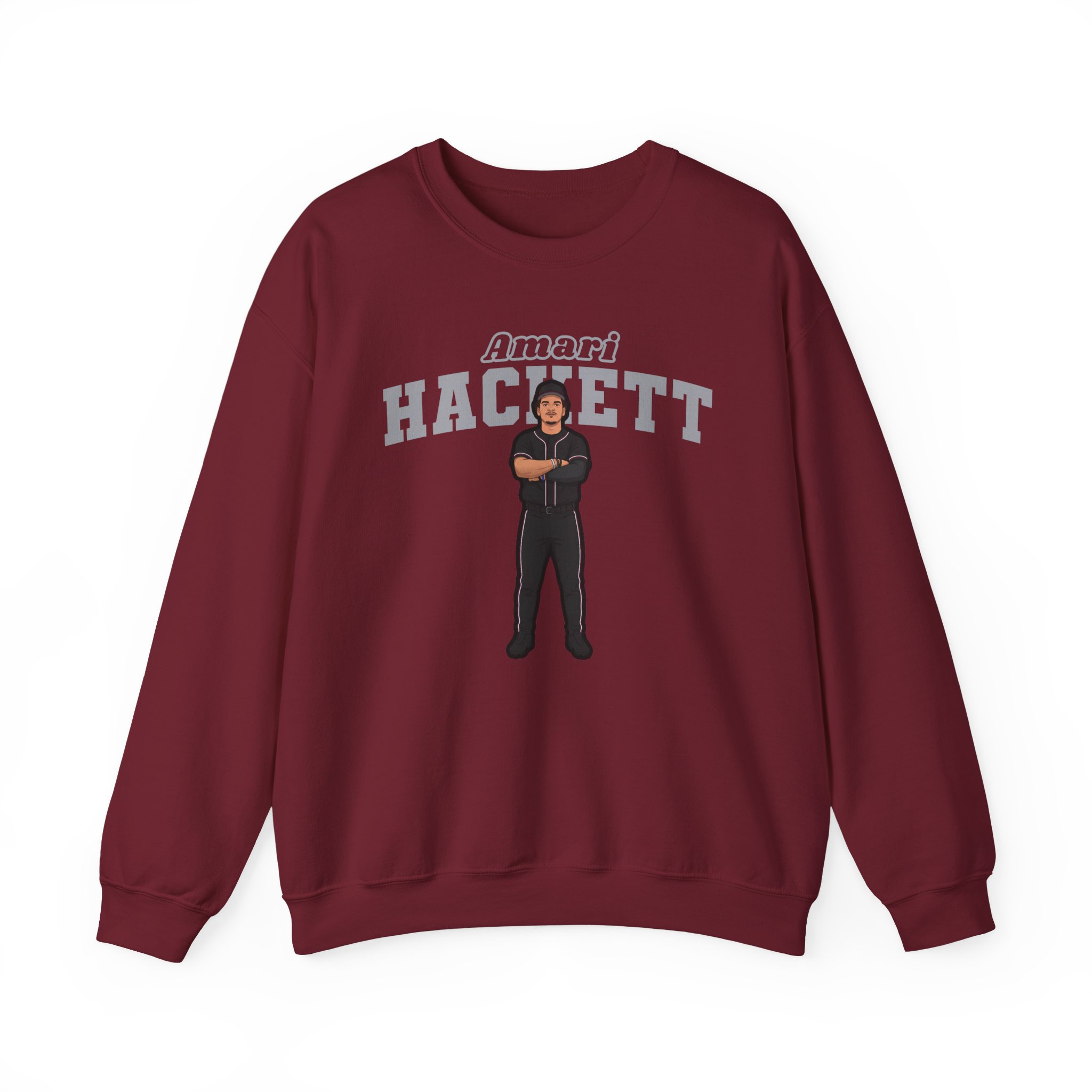 Crewneck Sweatshirt — character_name_arch in Garnet