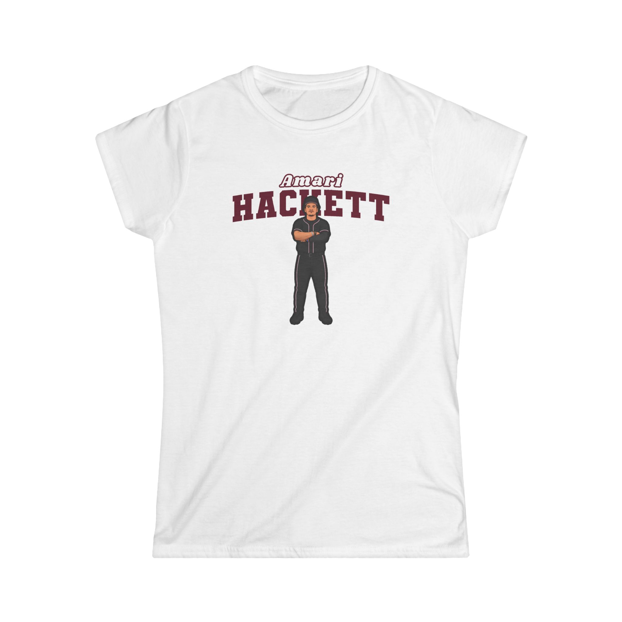 Women's Softstyle Tee — character_name_arch in White