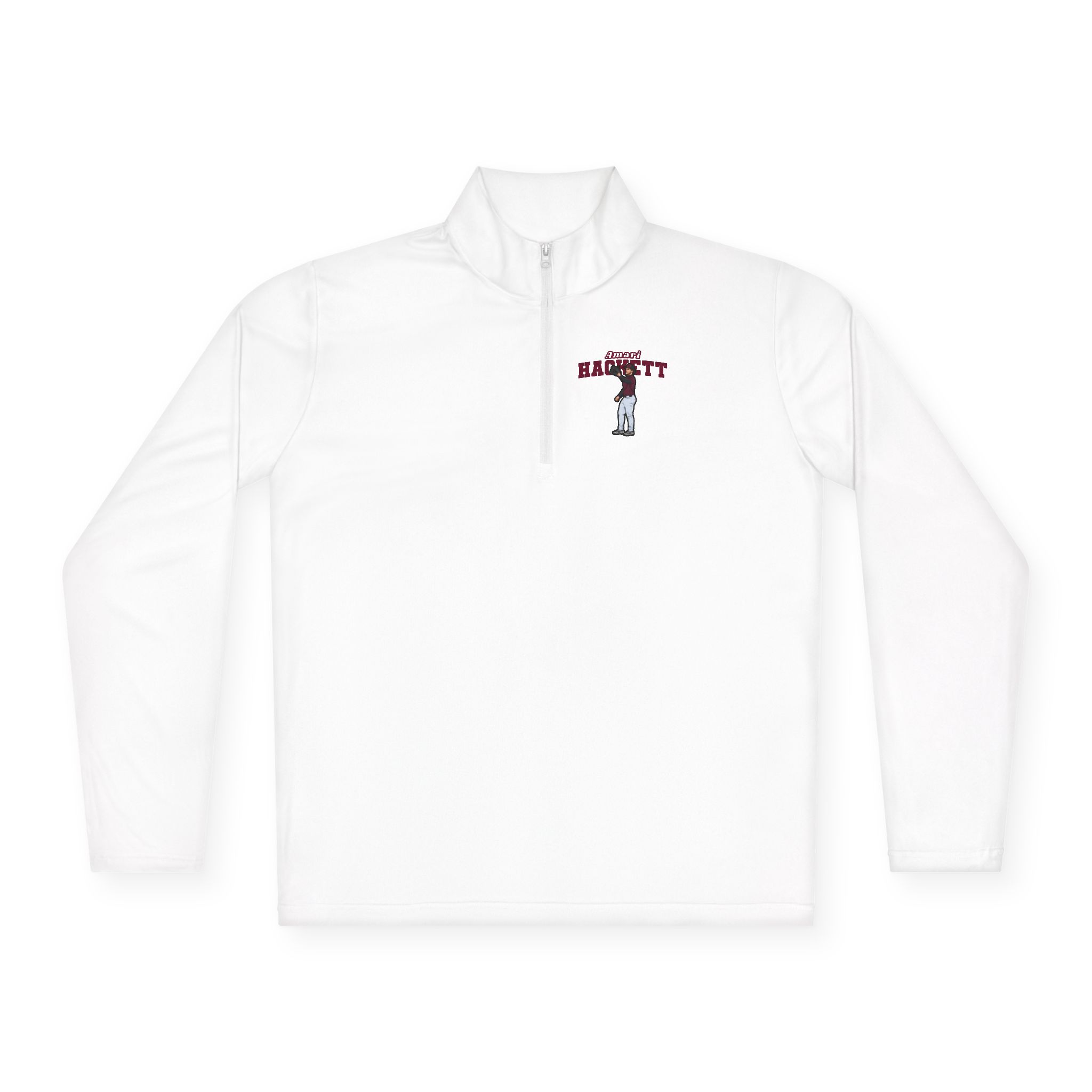 Q-Zip Pullover — character_name_arch in White