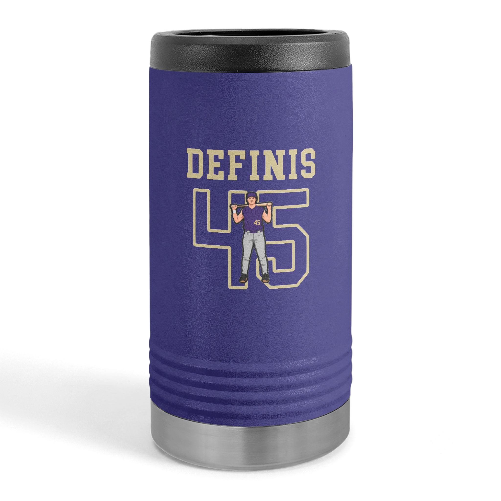 Slim Stainless Can Cooler — character_shirsey in Purple