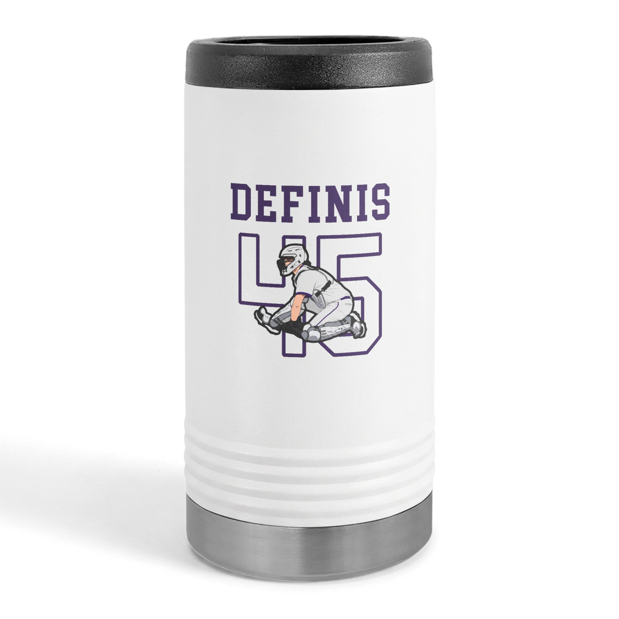 Slim Stainless Can Cooler — character_shirsey in White
