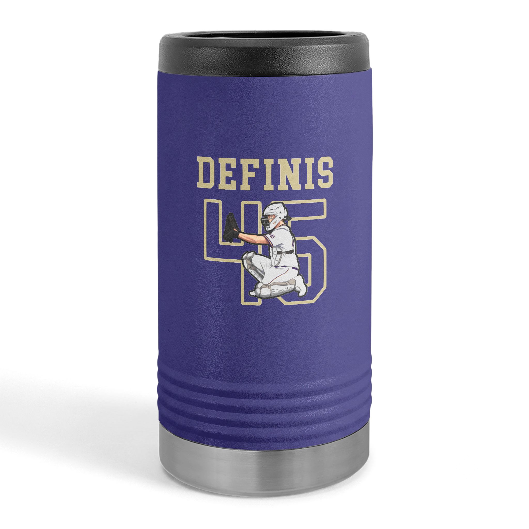 Slim Stainless Can Cooler — character_shirsey in Purple