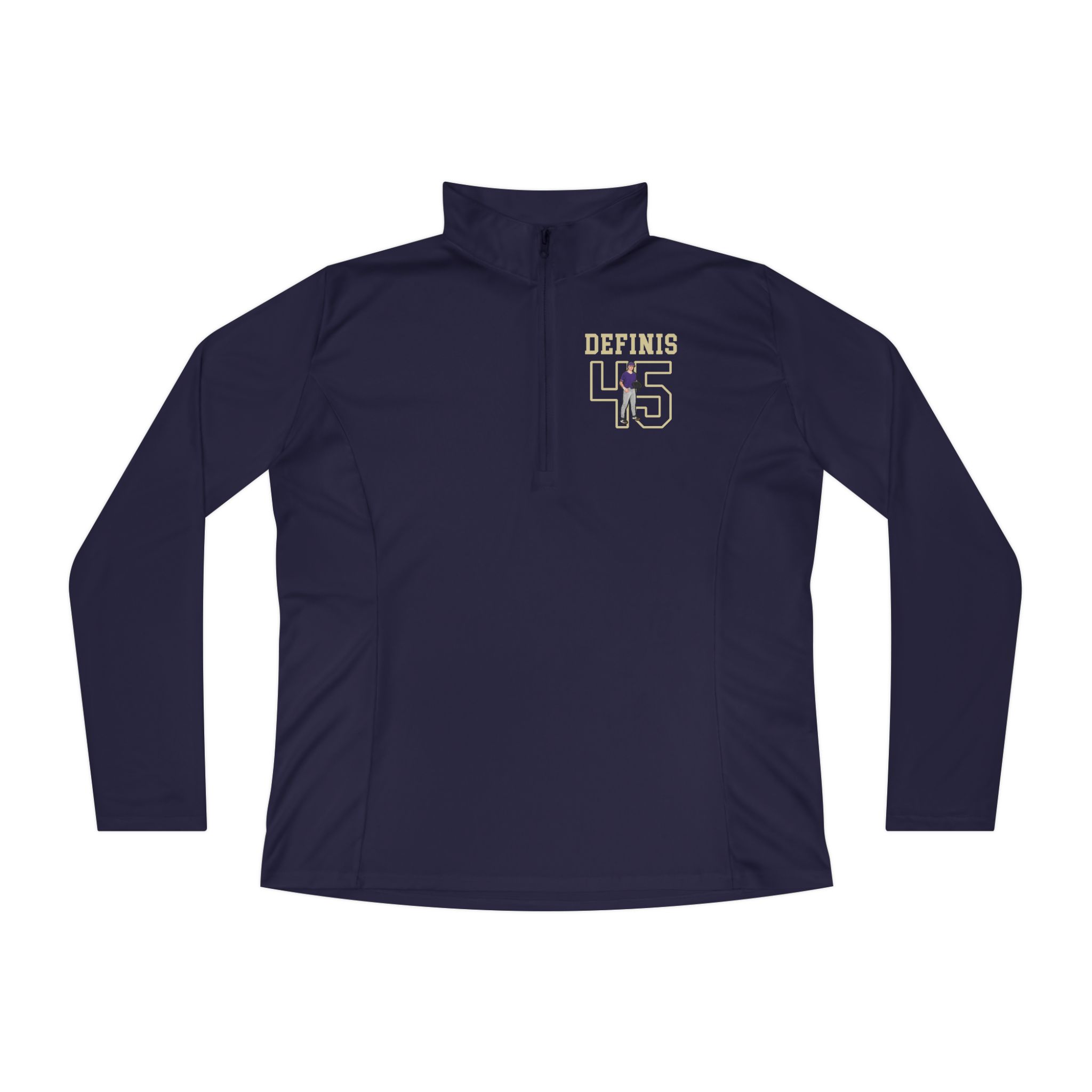 Women's Q-Zip Pullover — character_shirsey in Navy