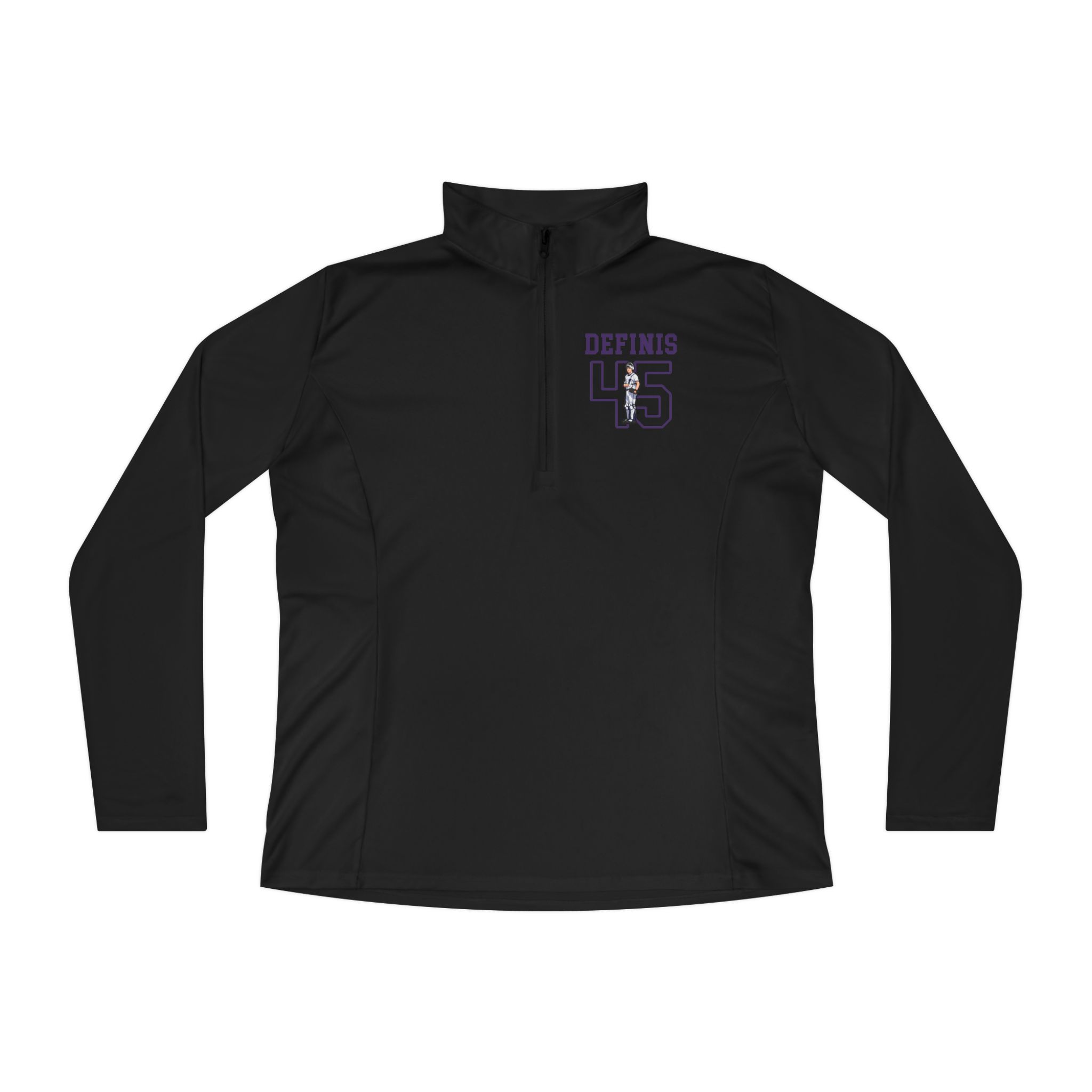 Women's Q-Zip Pullover — character_shirsey in Black